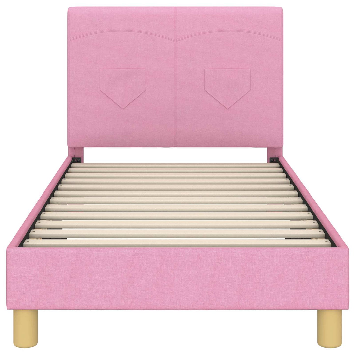 Bedframe voor kinderen met hoofdbord Roze 80 x 160 cm Stof is nu te koop bij PeponiXL, paradijselijk wonen!