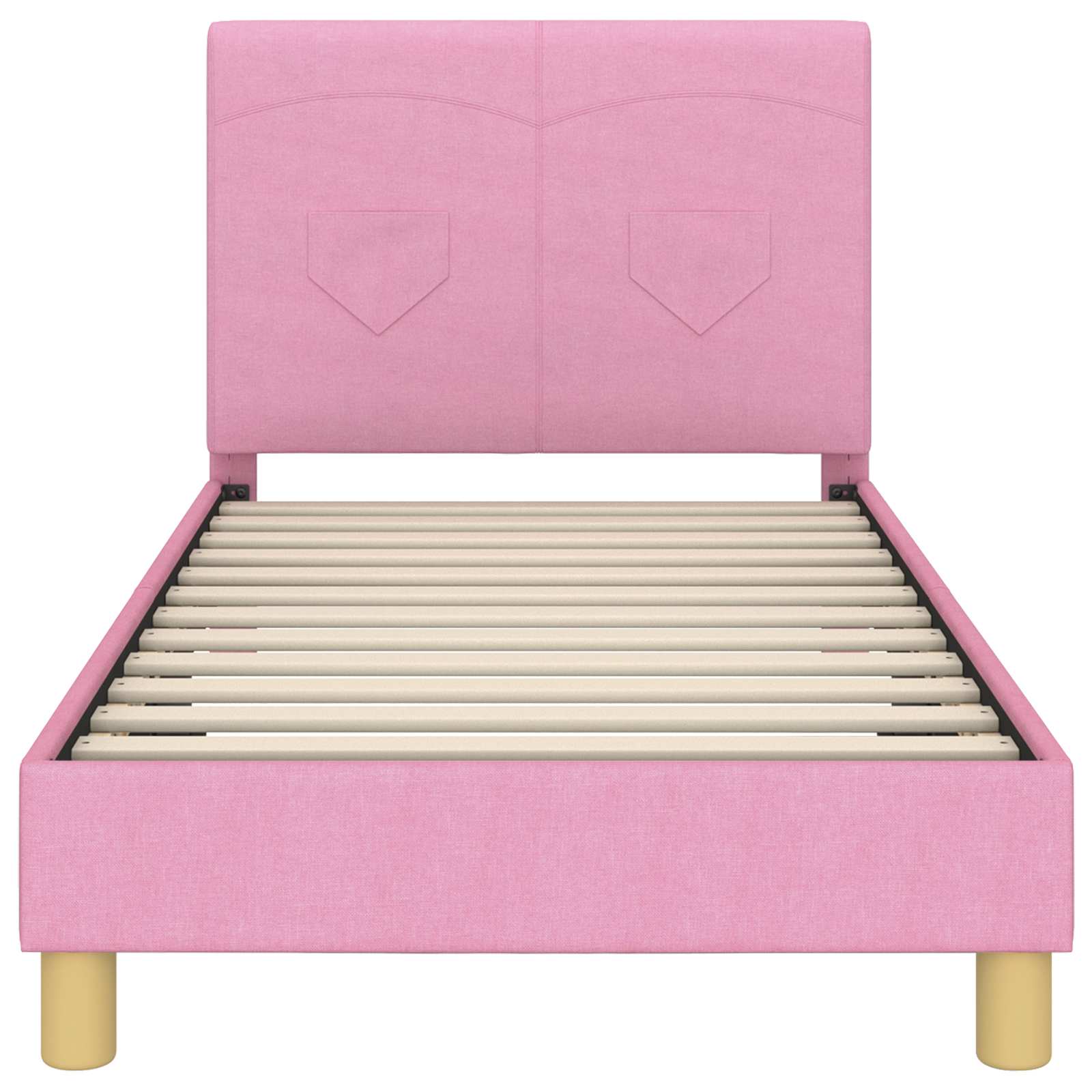 Bedframe voor kinderen met hoofdbord Roze 80 x 160 cm Stof is nu te koop bij PeponiXL, paradijselijk wonen!