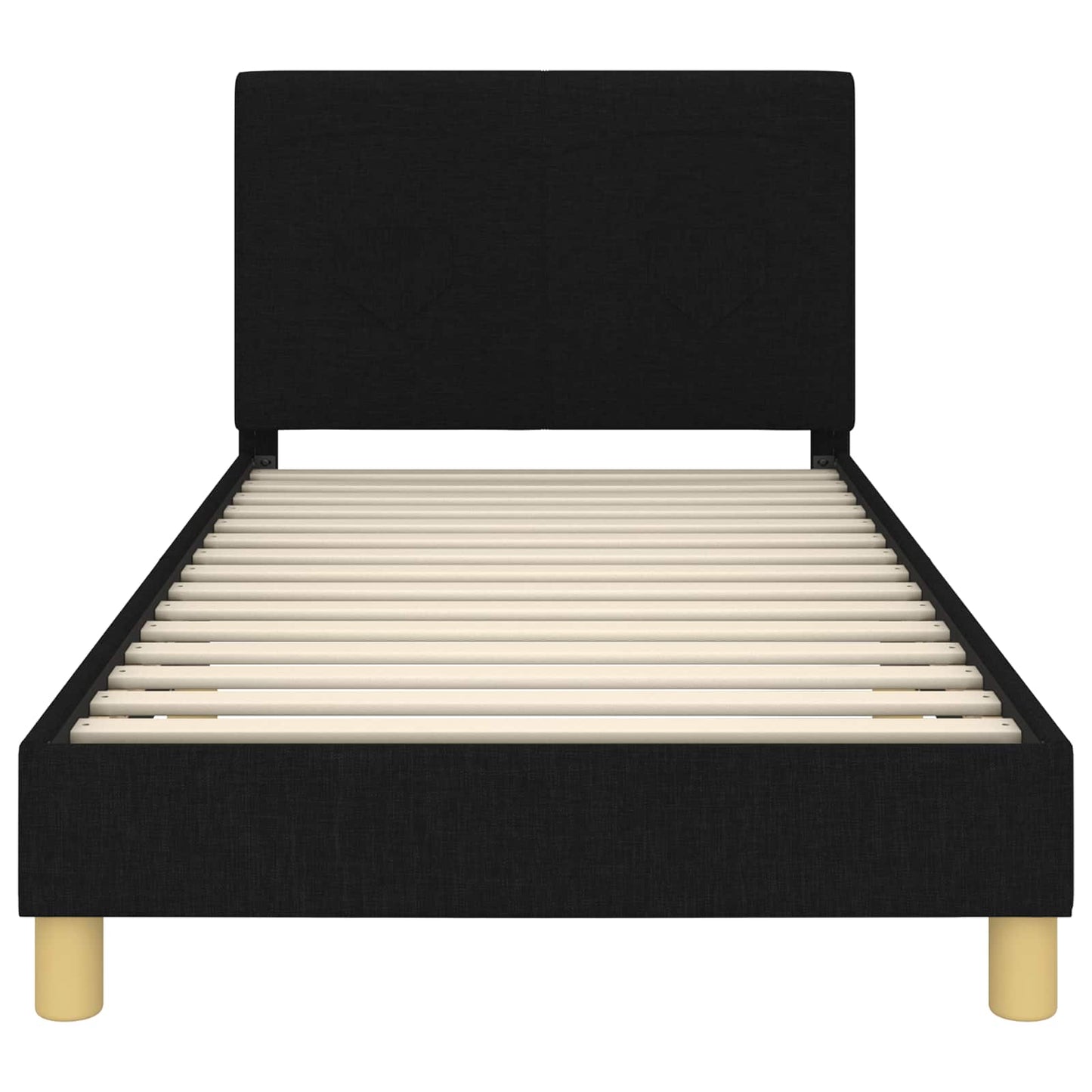 Bedframe voor kinderen met hoofdbord Zwart 80 x 200 cm Stof is nu te koop bij PeponiXL, paradijselijk wonen!