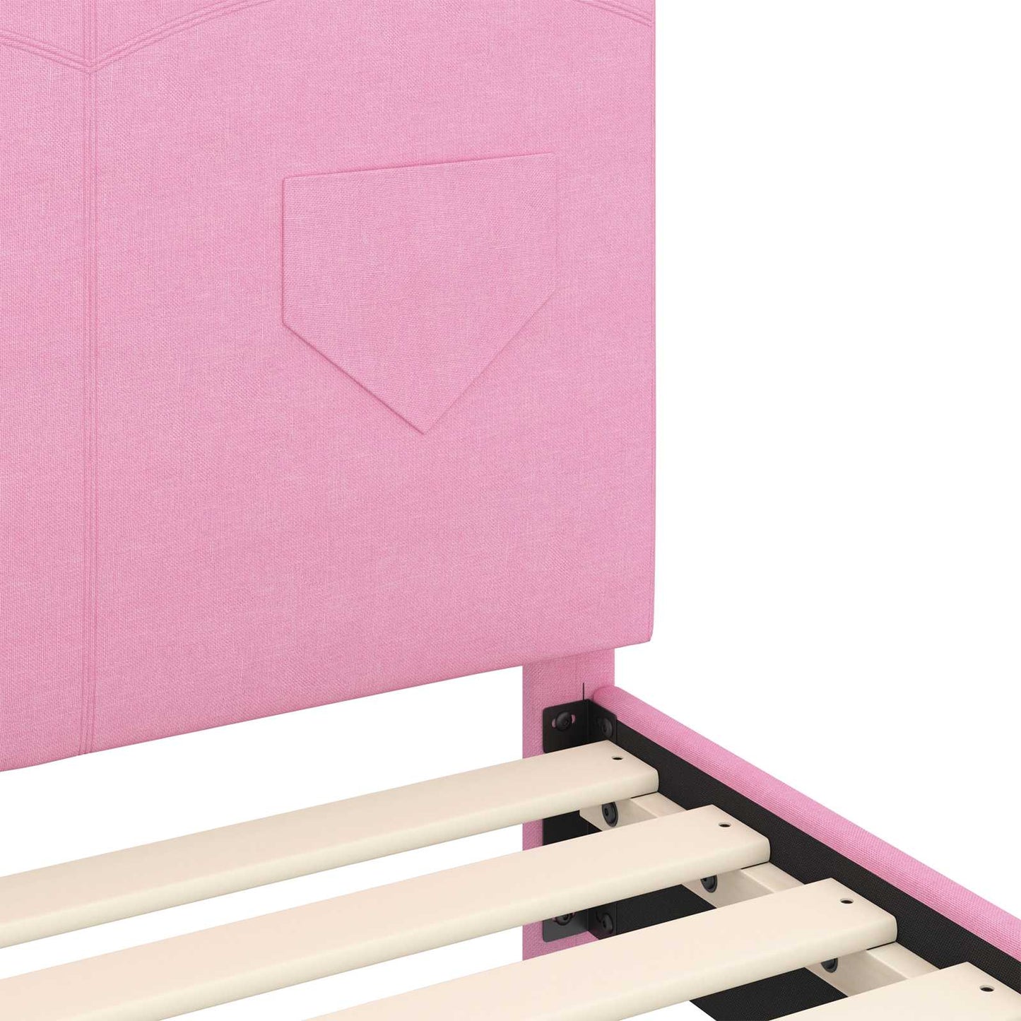 Bedframe voor kinderen met hoofdbord Roze 80 x 200 cm Stof is nu te koop bij PeponiXL, paradijselijk wonen!