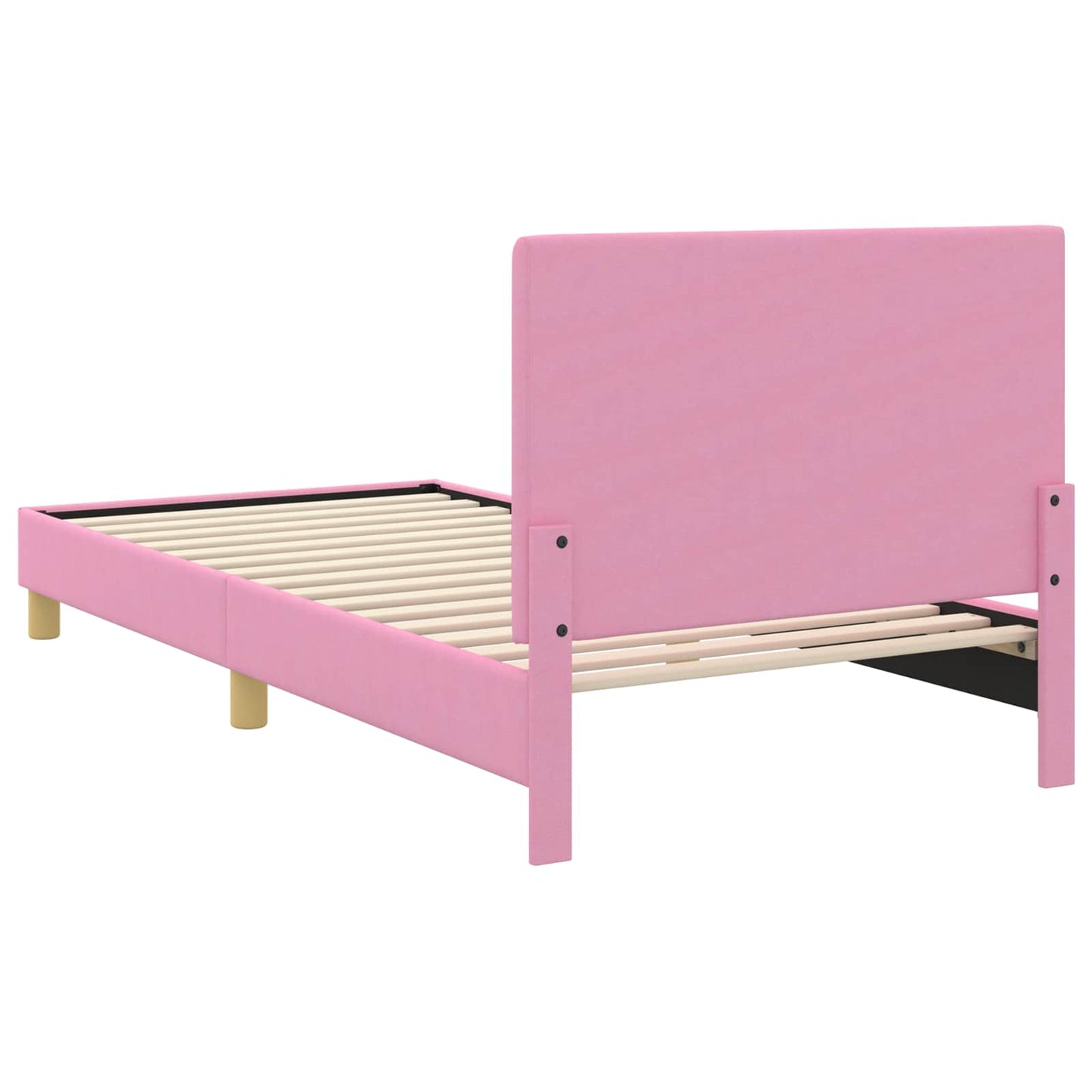 Bedframe voor kinderen met hoofdbord Roze 80 x 200 cm Stof is nu te koop bij PeponiXL, paradijselijk wonen!