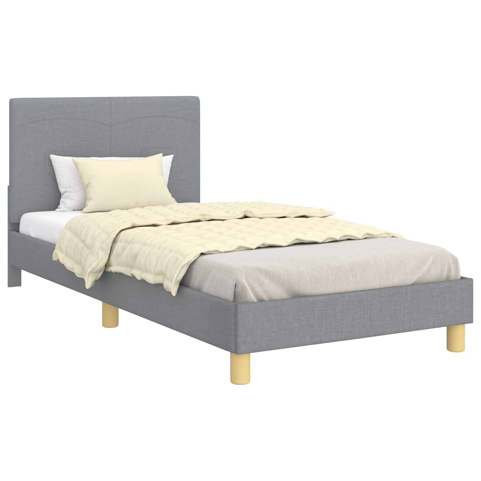 Bedframe voor kinderen met hoofdbord Lichtgrijs 90 x 190 cm is nu te koop bij PeponiXL, paradijselijk wonen!