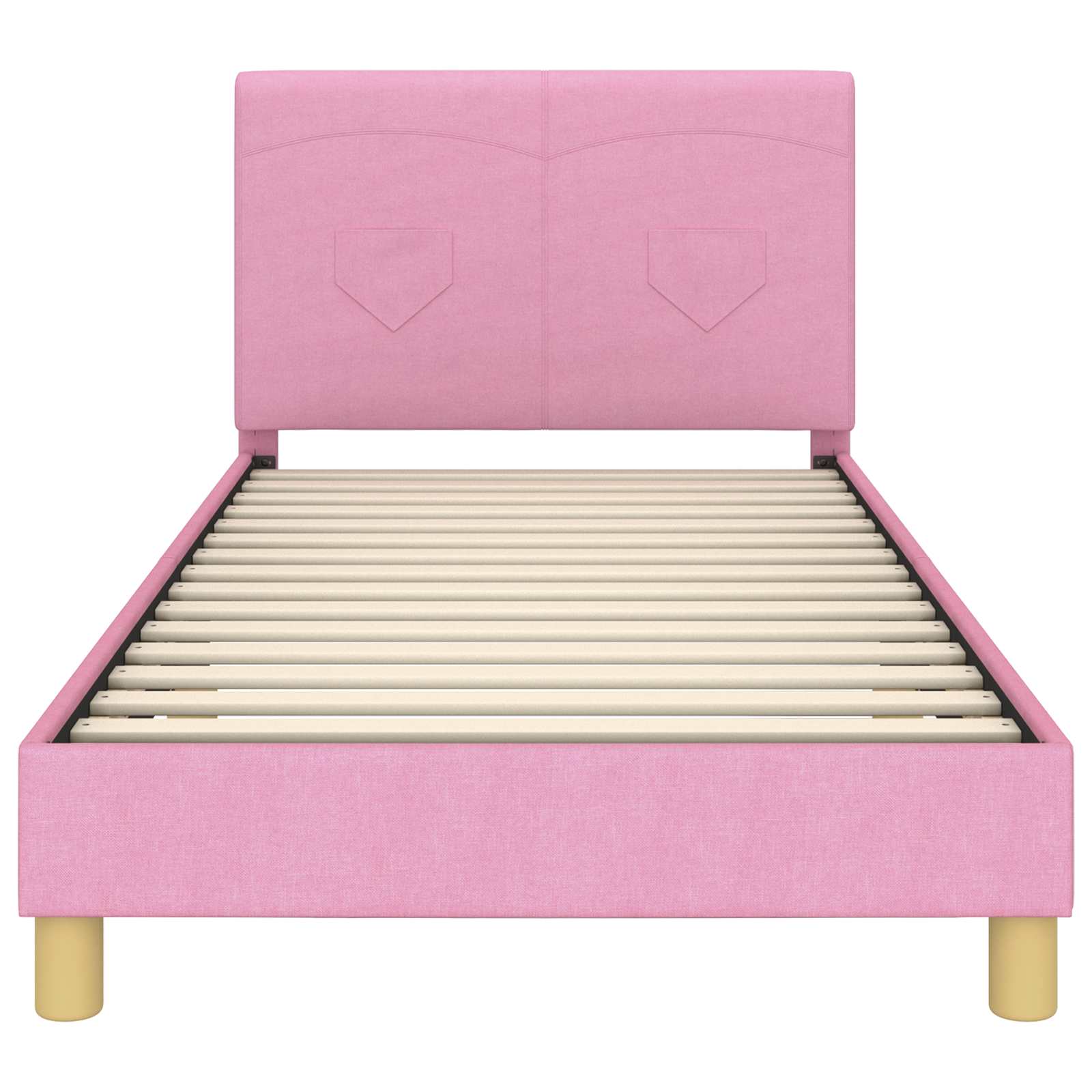 Bedframe voor kinderen met hoofdbord Roze 90 x 190 cm Stof is nu te koop bij PeponiXL, paradijselijk wonen!