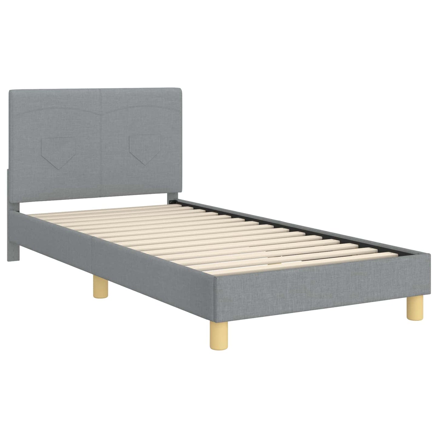 Bedframe voor kinderen met hoofdbord Lichtgrijs 90 x 200 cm is nu te koop bij PeponiXL, paradijselijk wonen!