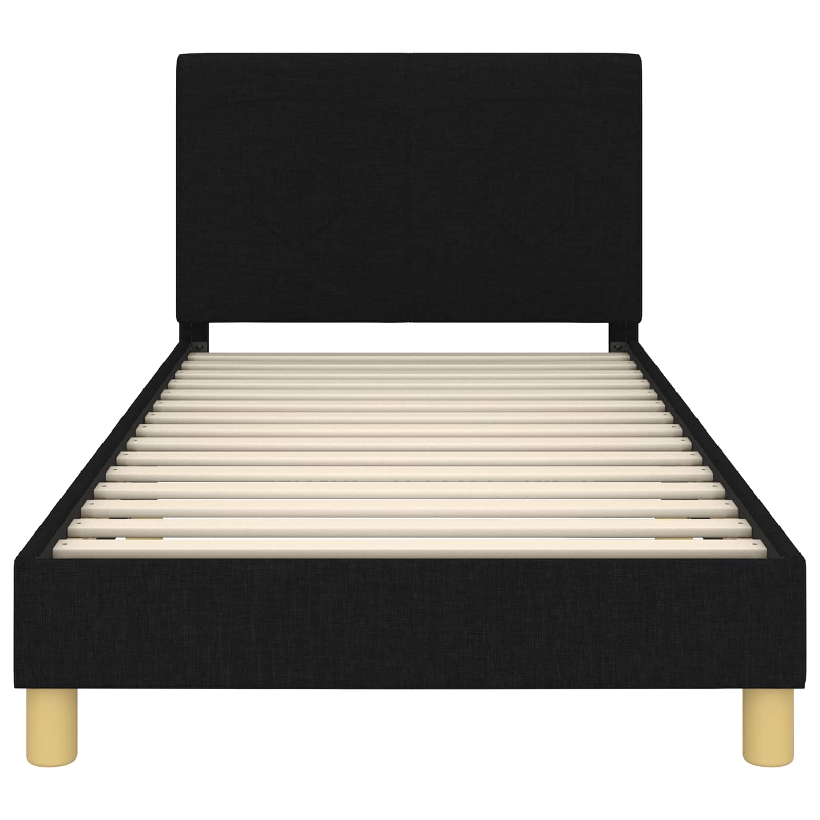 Bedframe voor kinderen met hoofdbord Zwart 90 x 200 cm Stof is nu te koop bij PeponiXL, paradijselijk wonen!