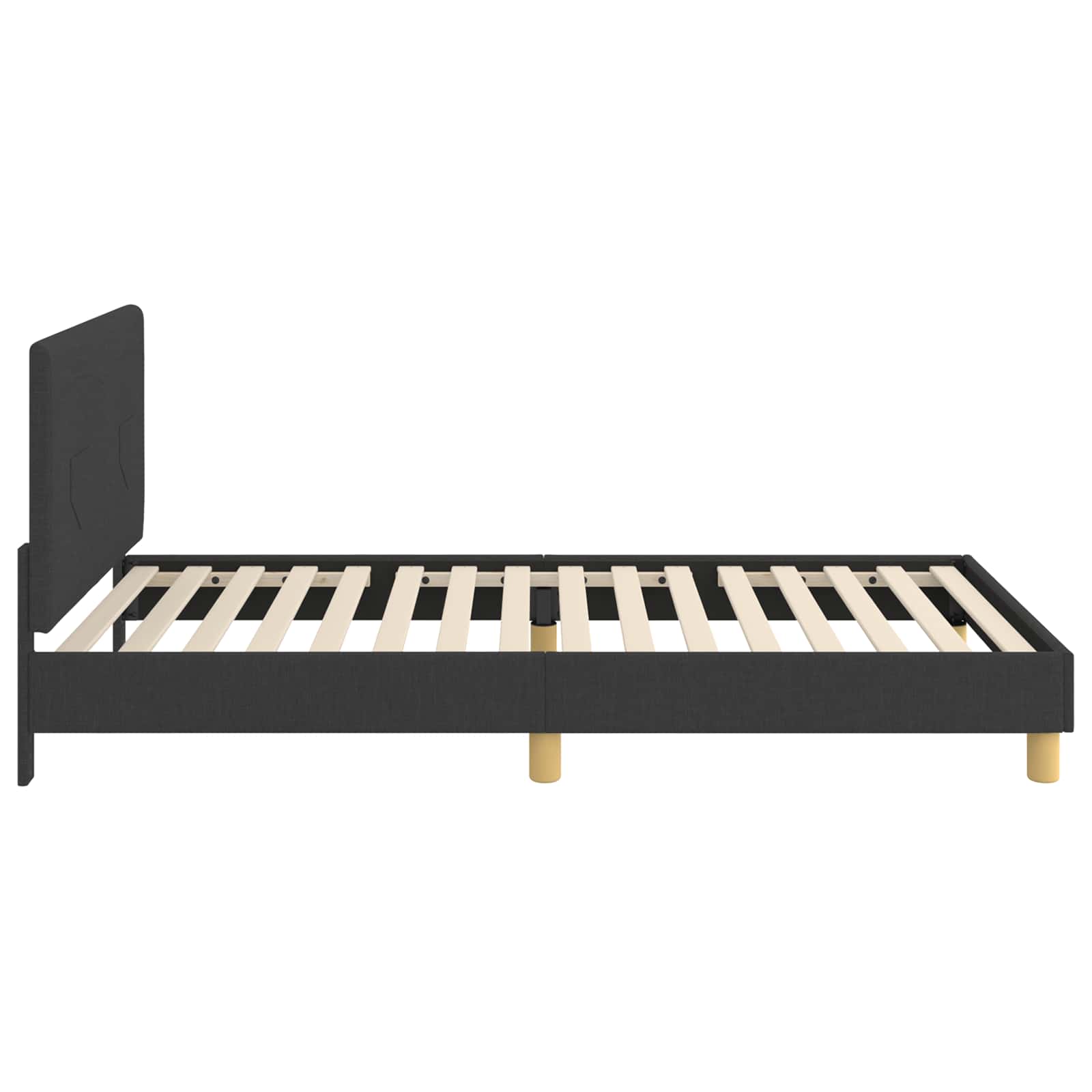 Bedframe voor kinderen met hoofdbord Zwart 90 x 200 cm Stof is nu te koop bij PeponiXL, paradijselijk wonen!