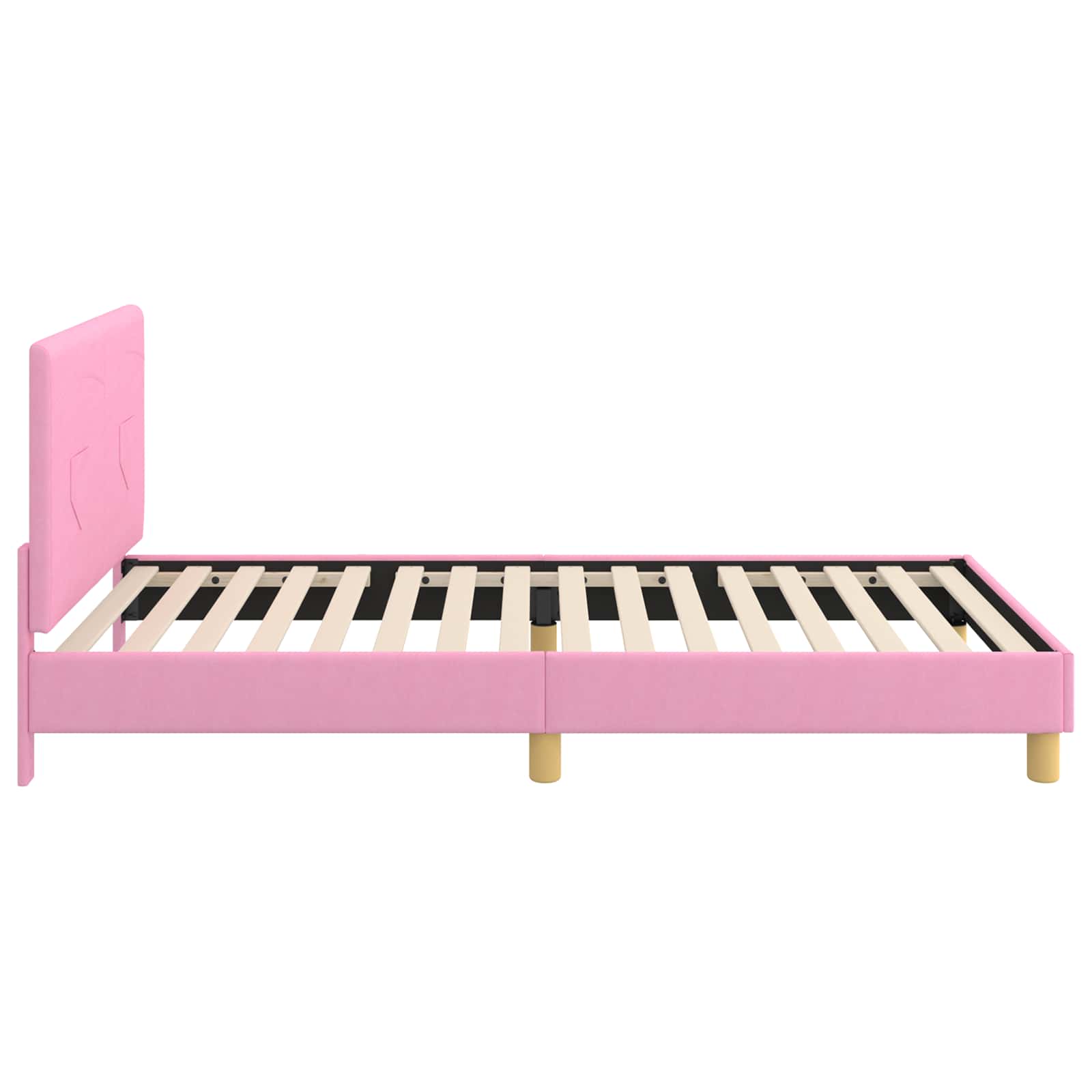 Bedframe voor kinderen met hoofdbord Roze 90 x 200 cm Stof is nu te koop bij PeponiXL, paradijselijk wonen!