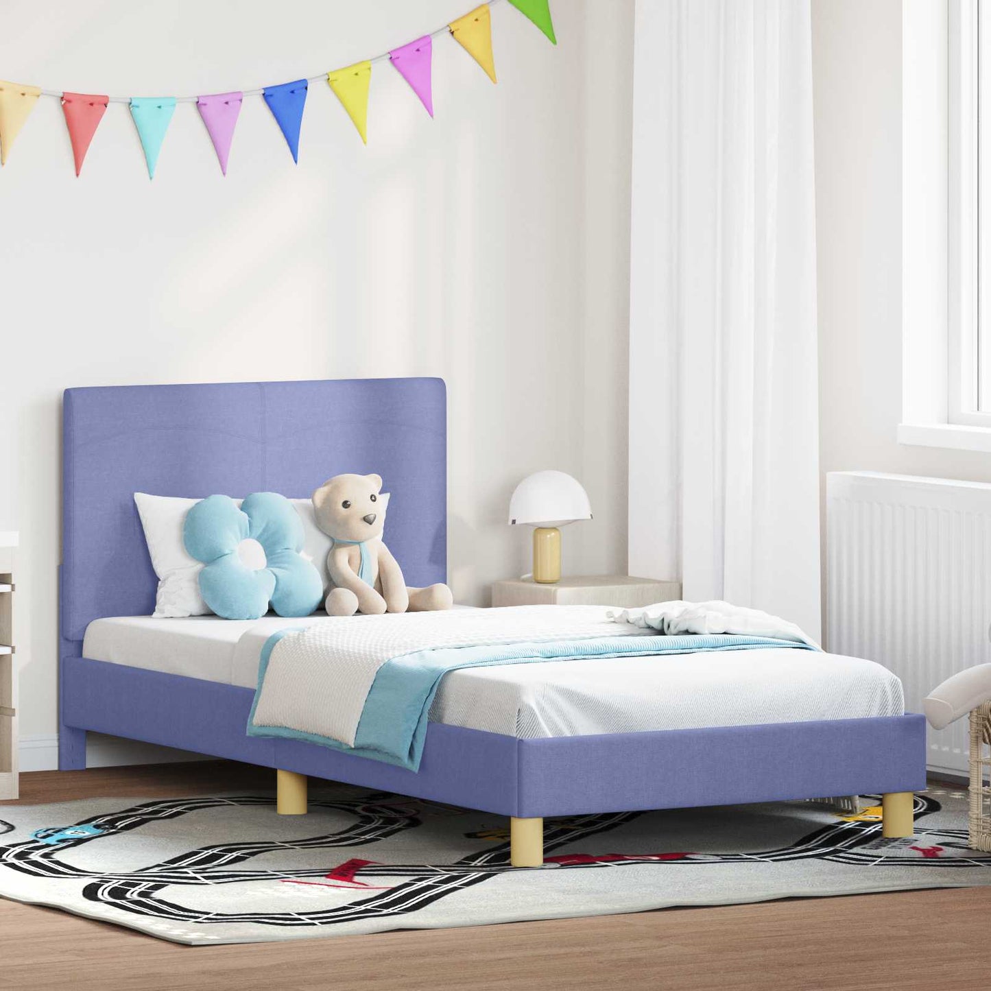Bedframe voor kinderen met hoofdbord Jeans Blauw 90 x 200 cm is nu te koop bij PeponiXL, paradijselijk wonen!