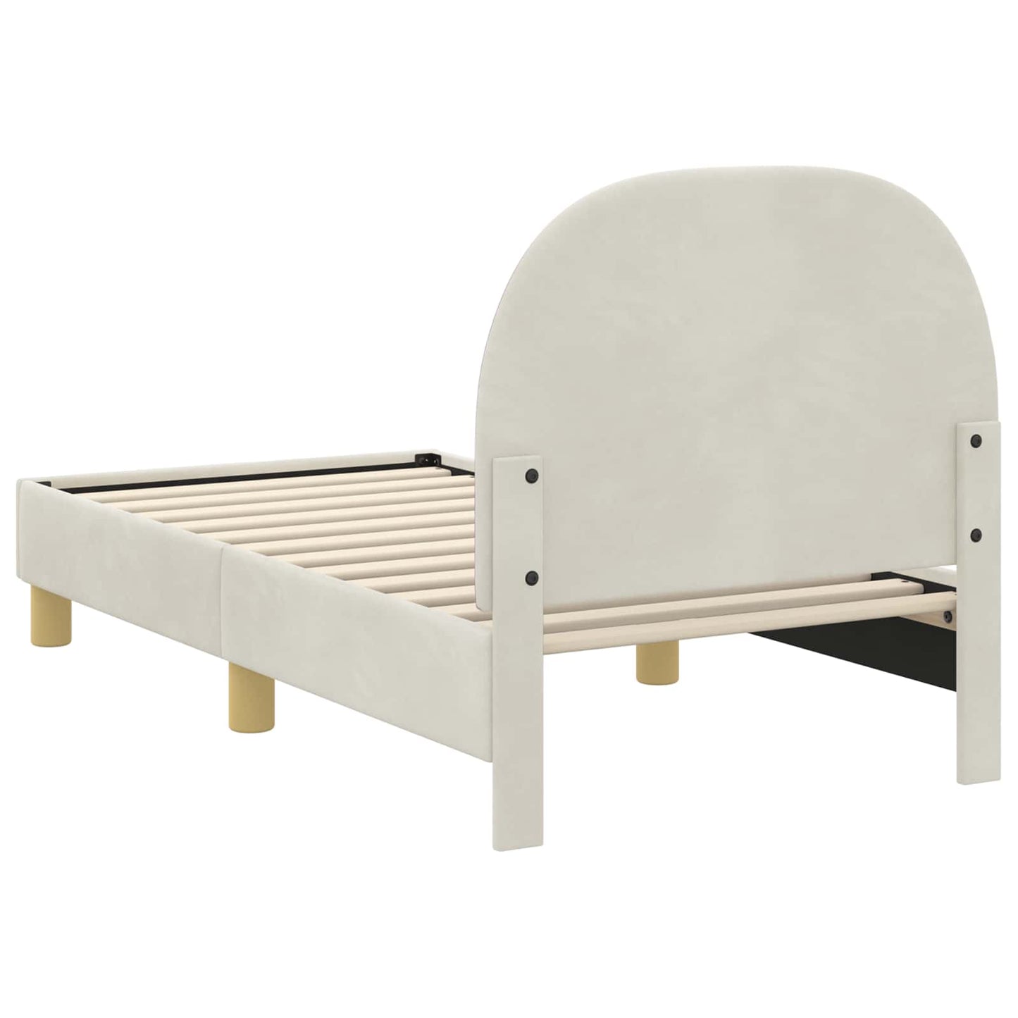 Peuterbedframe met hoofdbord Crème 70 x 140 cm Fluweel is nu te koop bij PeponiXL, paradijselijk wonen!