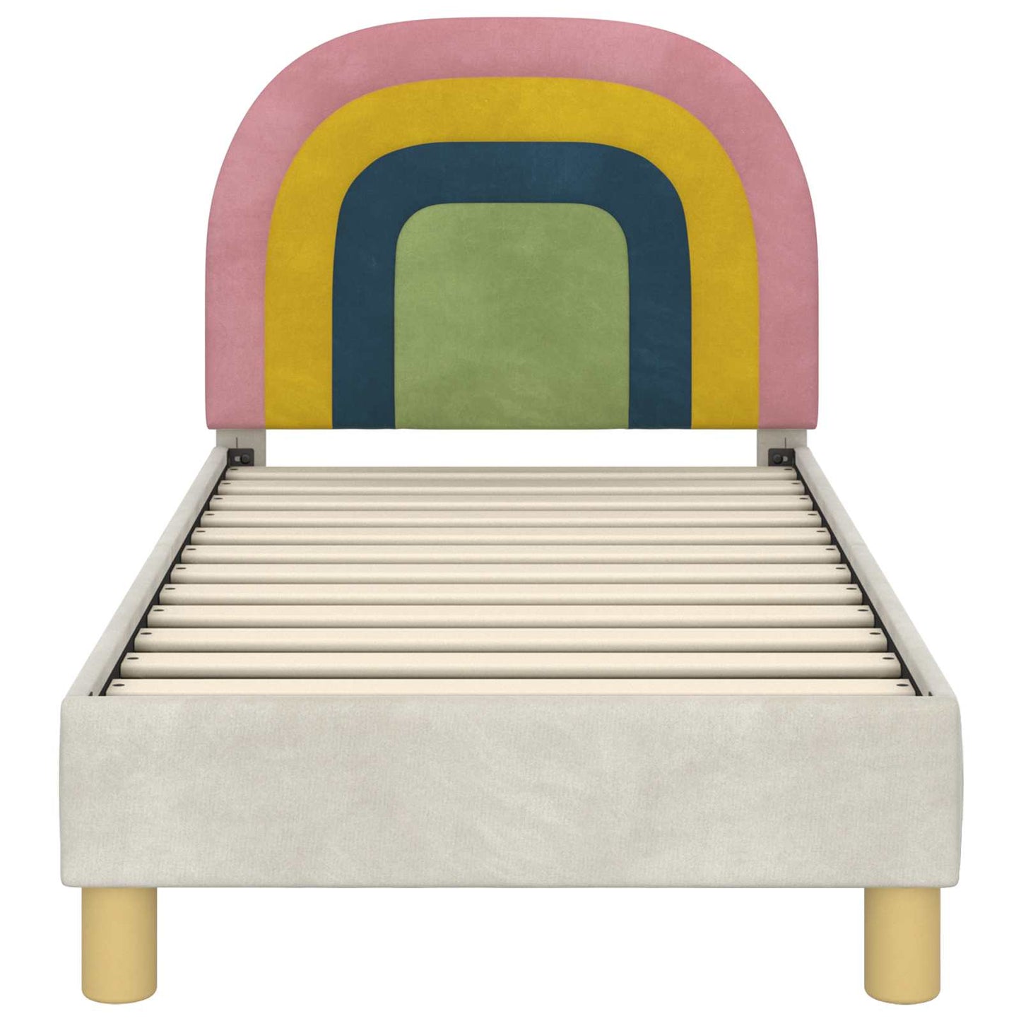 Peuterbedframe met hoofdbord Crème 70 x 140 cm Fluweel is nu te koop bij PeponiXL, paradijselijk wonen!