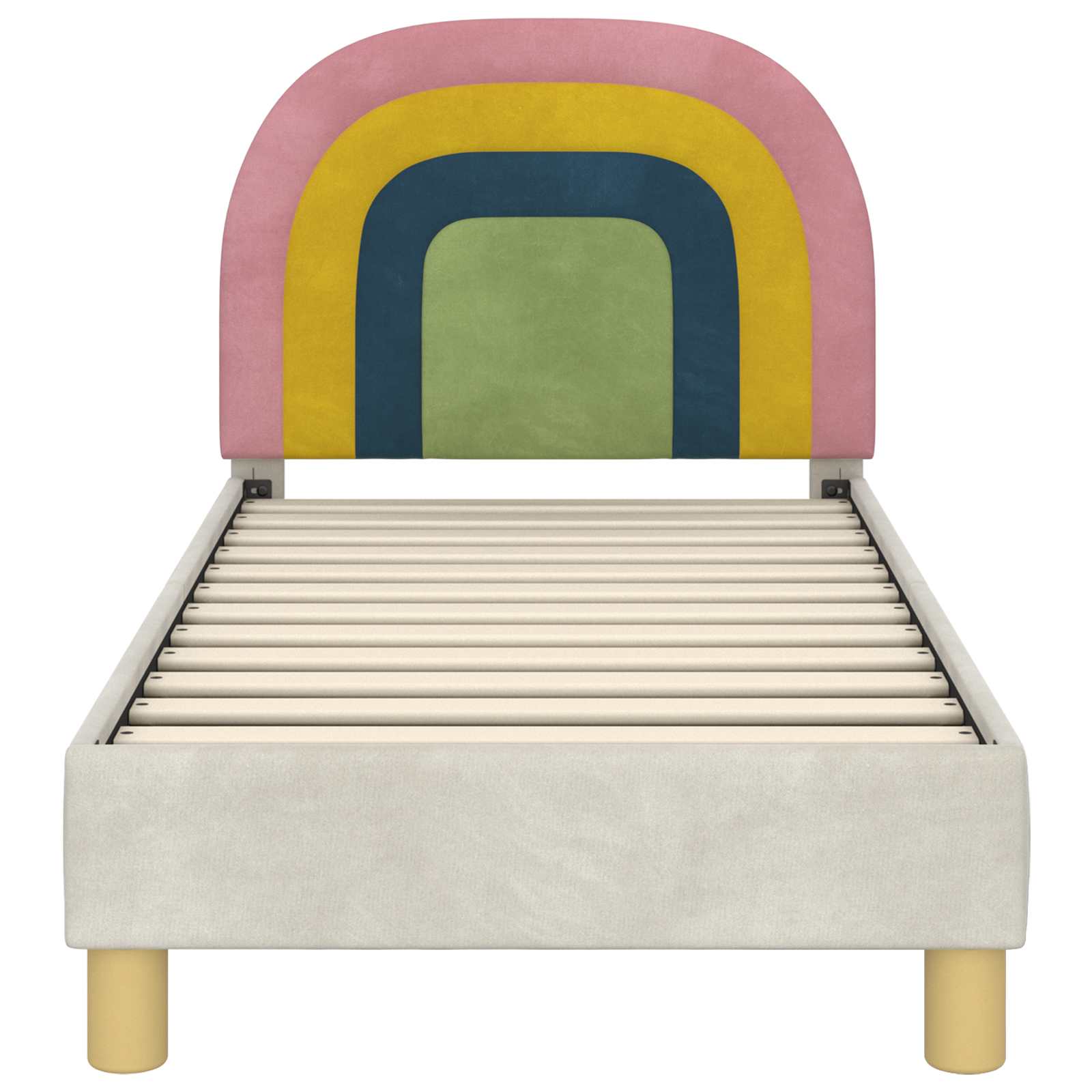 Peuterbedframe met hoofdbord Crème 70 x 140 cm Fluweel is nu te koop bij PeponiXL, paradijselijk wonen!