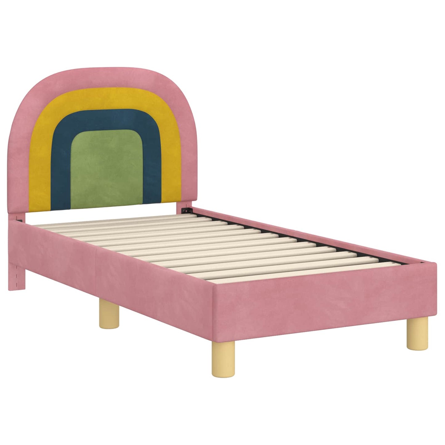 Peuterbedframe met hoofdbord Roze 70 x 140 cm Fluweel is nu te koop bij PeponiXL, paradijselijk wonen!