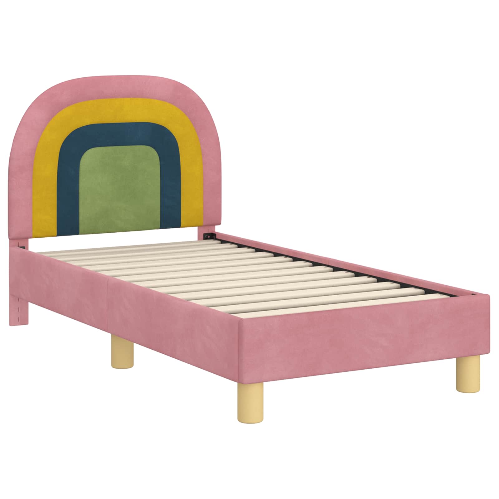 Peuterbedframe met hoofdbord Roze 70 x 140 cm Fluweel is nu te koop bij PeponiXL, paradijselijk wonen!