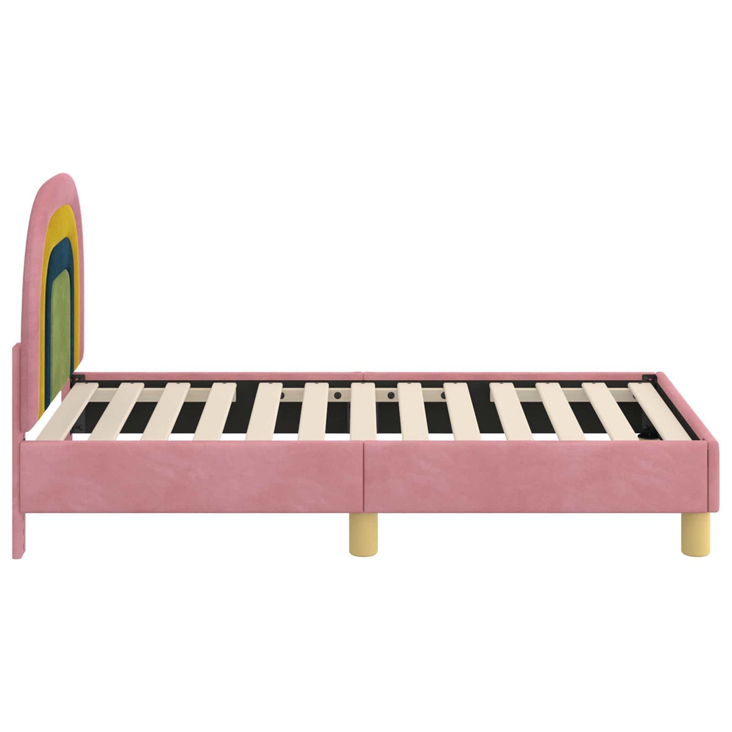 Peuterbedframe met hoofdbord Roze 70 x 140 cm Fluweel is nu te koop bij PeponiXL, paradijselijk wonen!