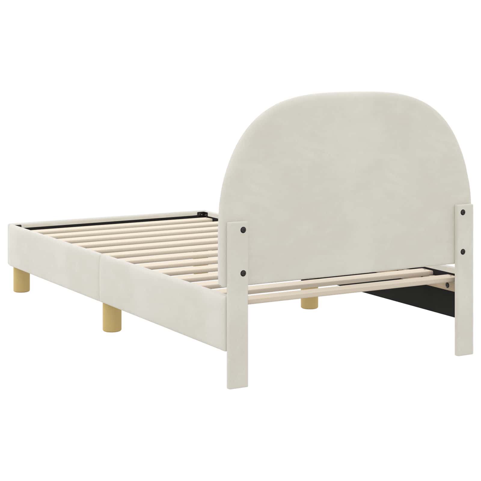 Bedframe voor kinderen met hoofdbord Crème 80 x 160 cm Fluweel is nu te koop bij PeponiXL, paradijselijk wonen!