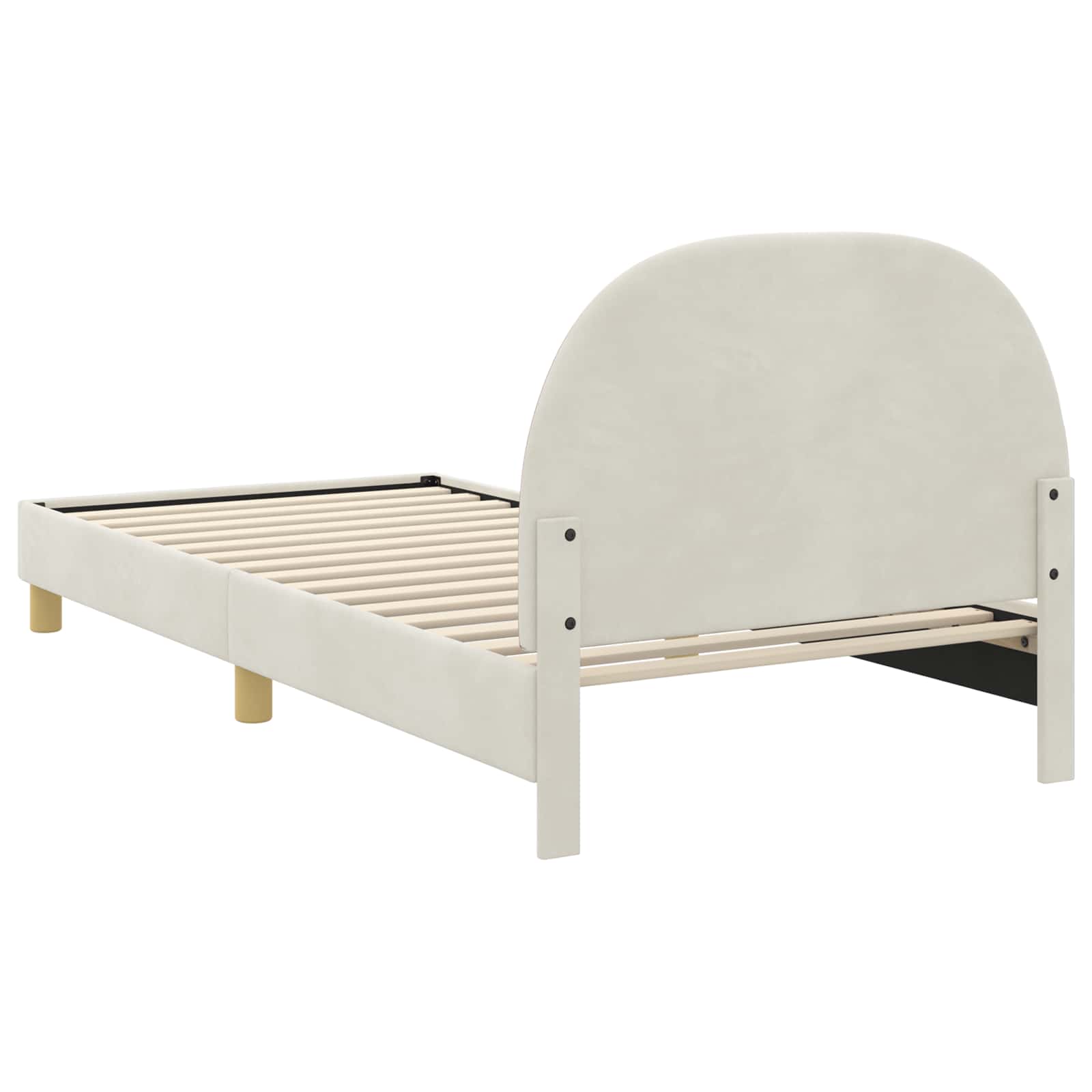 Bedframe voor kinderen met hoofdbord Crème 80 x 200 cm Fluweel is nu te koop bij PeponiXL, paradijselijk wonen!