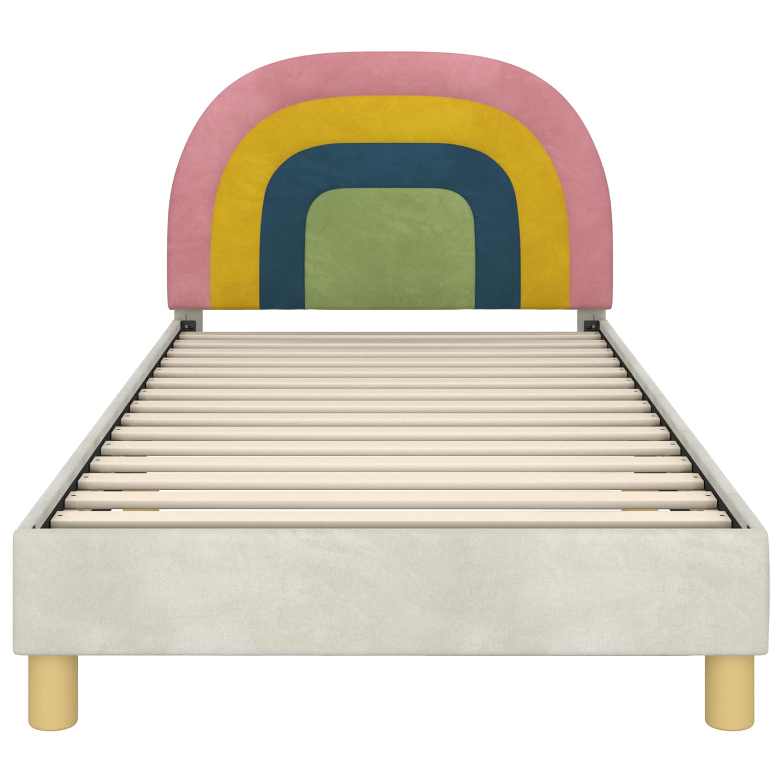 Bedframe voor kinderen met hoofdbord Crème 80 x 200 cm Fluweel is nu te koop bij PeponiXL, paradijselijk wonen!