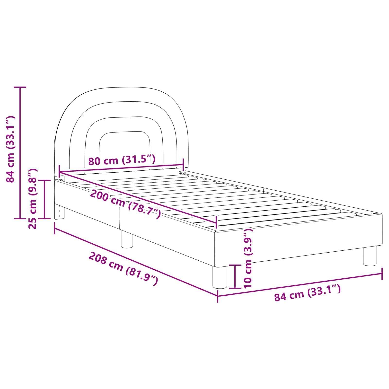 Bedframe voor kinderen met hoofdbord Crème 80 x 200 cm Fluweel is nu te koop bij PeponiXL, paradijselijk wonen!