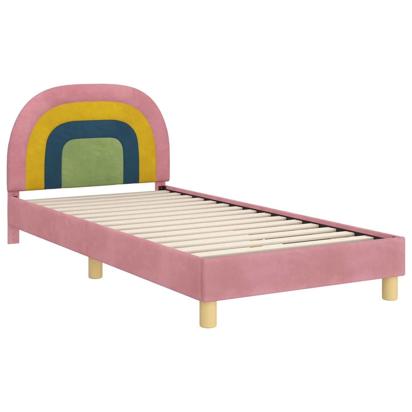 Bedframe voor kinderen met hoofdbord Roze 80 x 200 cm Fluweel is nu te koop bij PeponiXL, paradijselijk wonen!