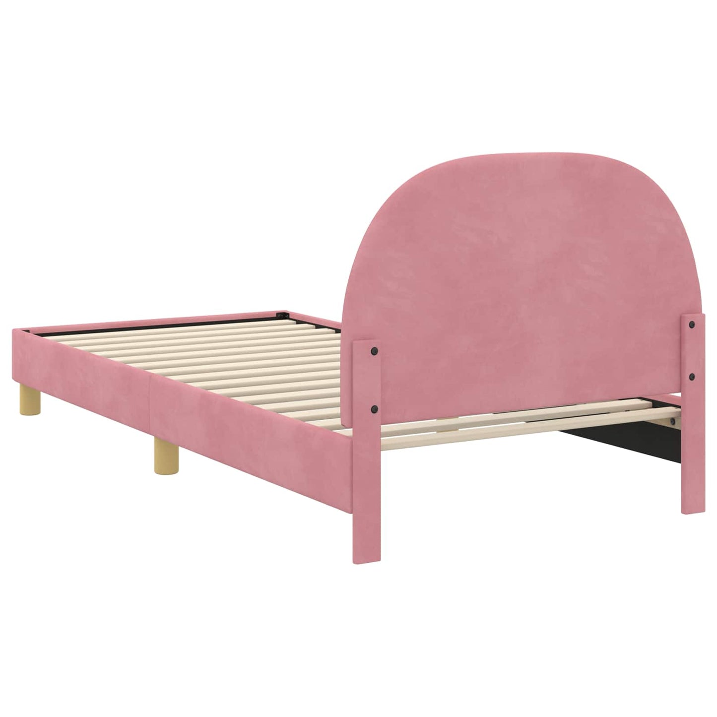 Bedframe voor kinderen met hoofdbord Roze 90 x 190 cm Fluweel is nu te koop bij PeponiXL, paradijselijk wonen!