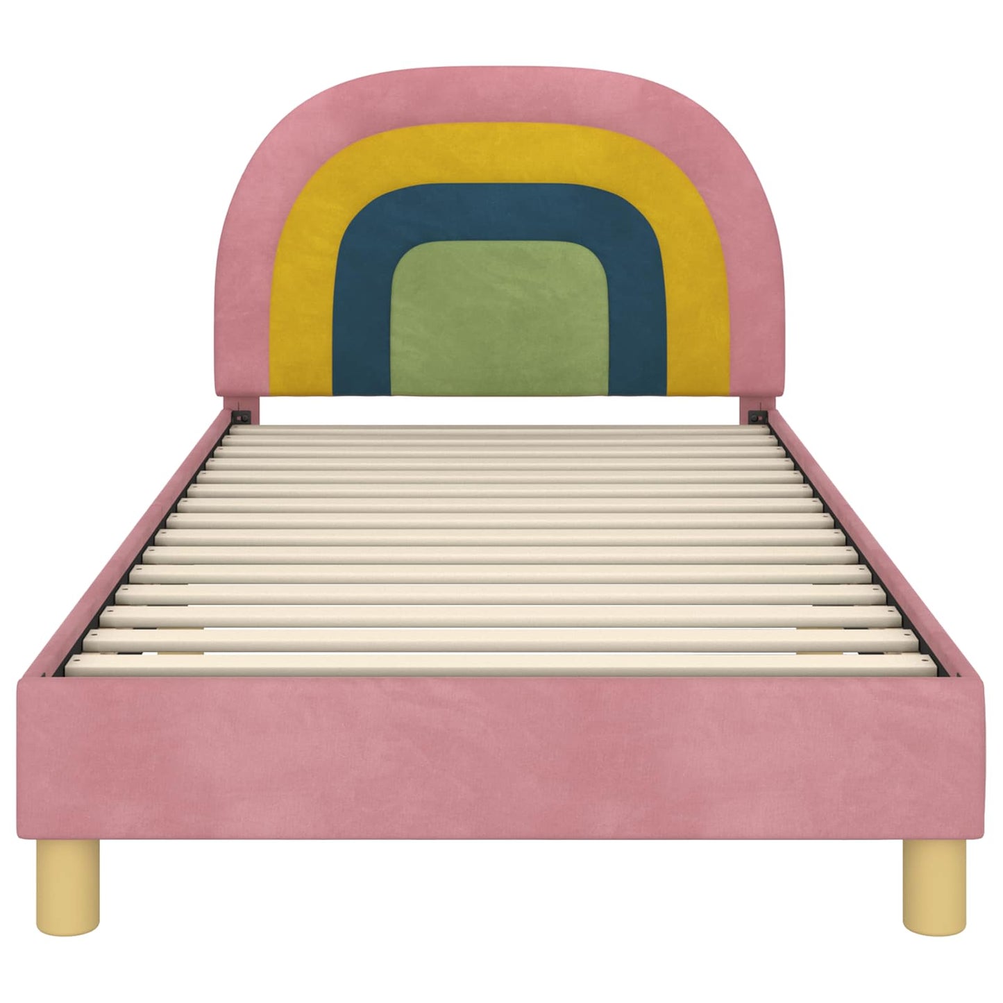 Bedframe voor kinderen met hoofdbord Roze 90 x 190 cm Fluweel is nu te koop bij PeponiXL, paradijselijk wonen!