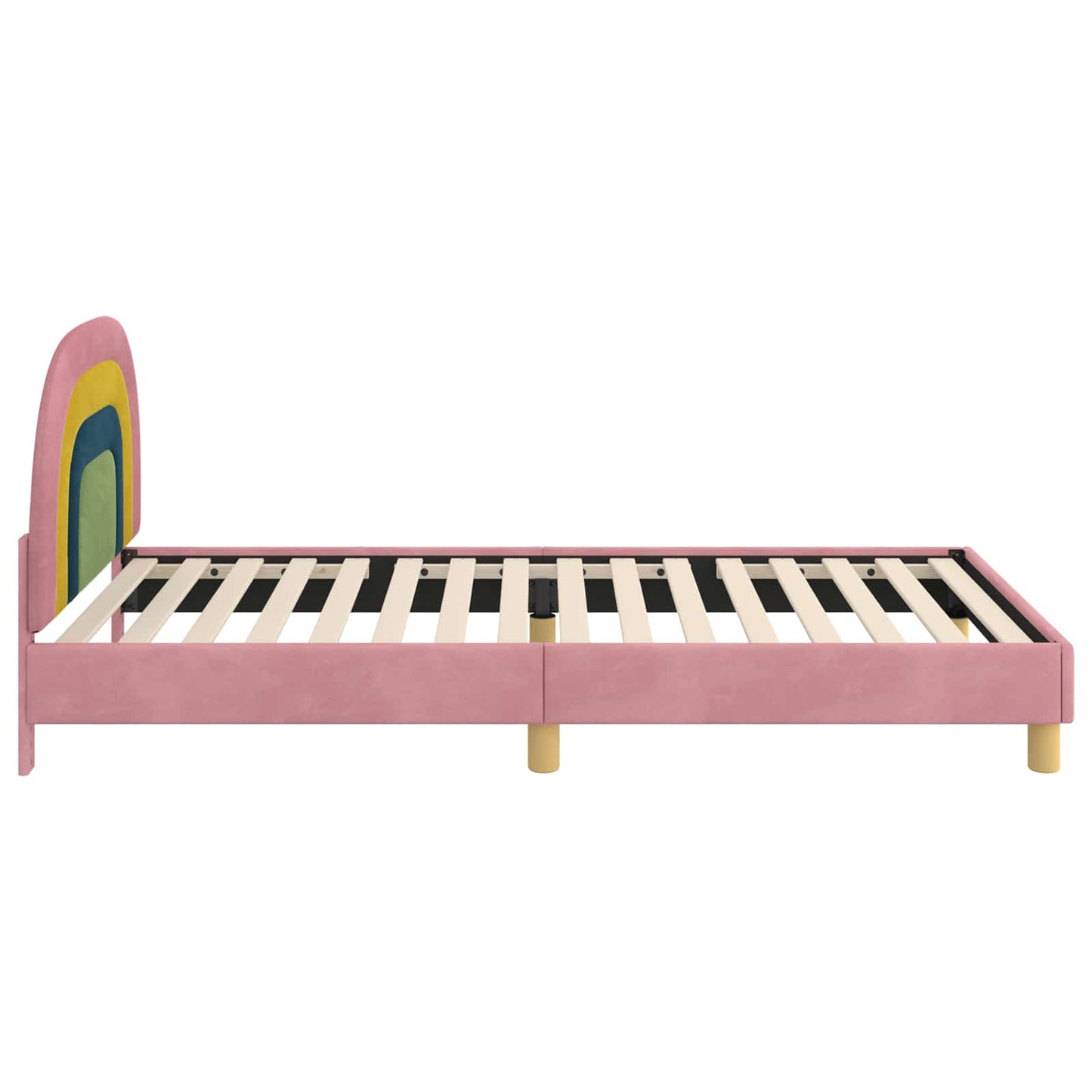 Bedframe voor kinderen met hoofdbord Roze 90 x 200 cm Fluweel is nu te koop bij PeponiXL, paradijselijk wonen!
