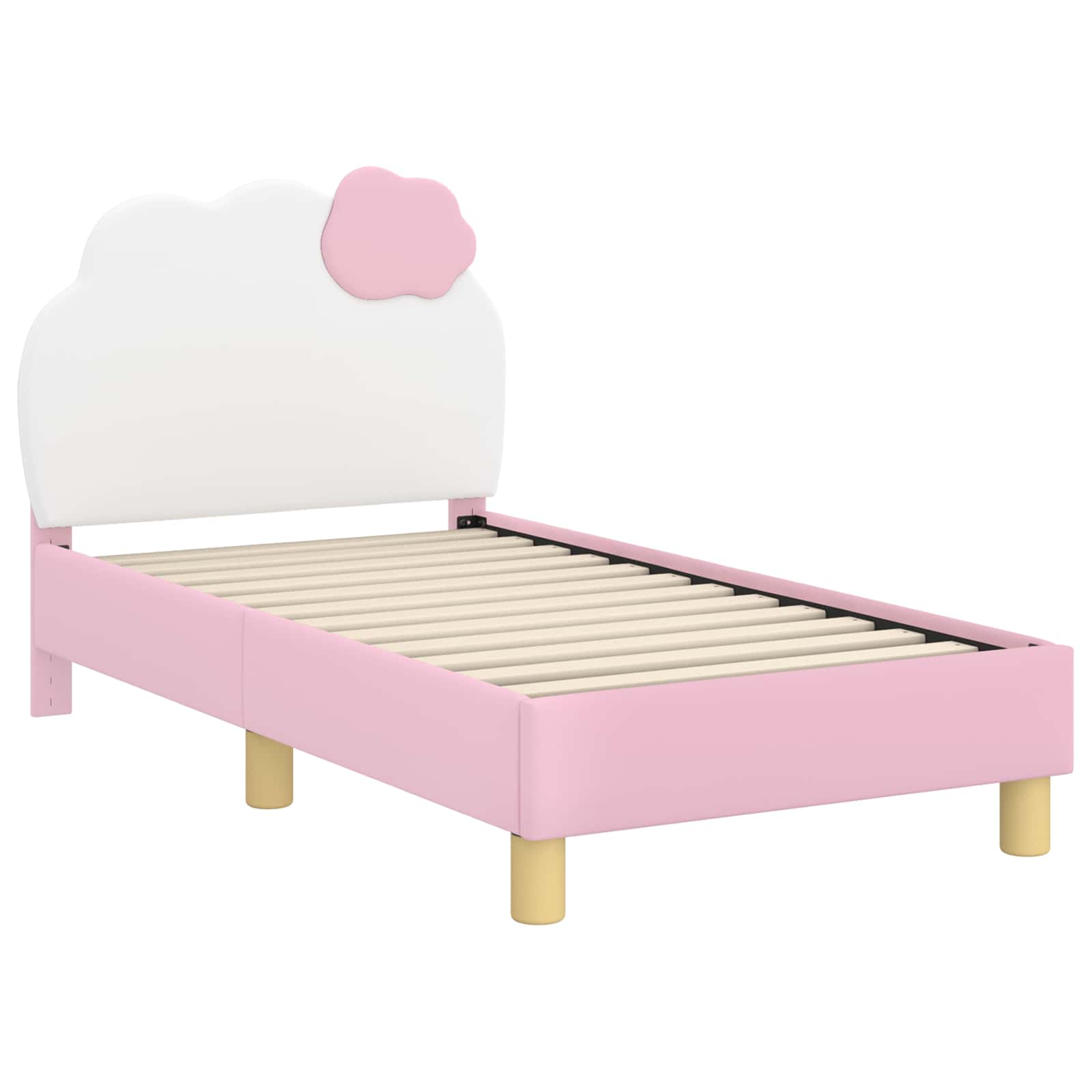 Peuterbedframe met hoofdbord met hoofdeinde Roze 70 x 140 cm PU is nu te koop bij PeponiXL, paradijselijk wonen!