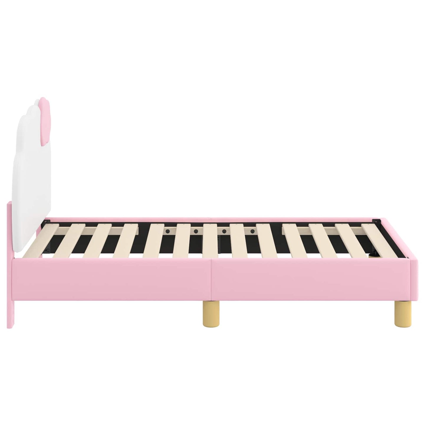 Peuterbedframe met hoofdbord met hoofdeinde Roze 70 x 140 cm PU is nu te koop bij PeponiXL, paradijselijk wonen!