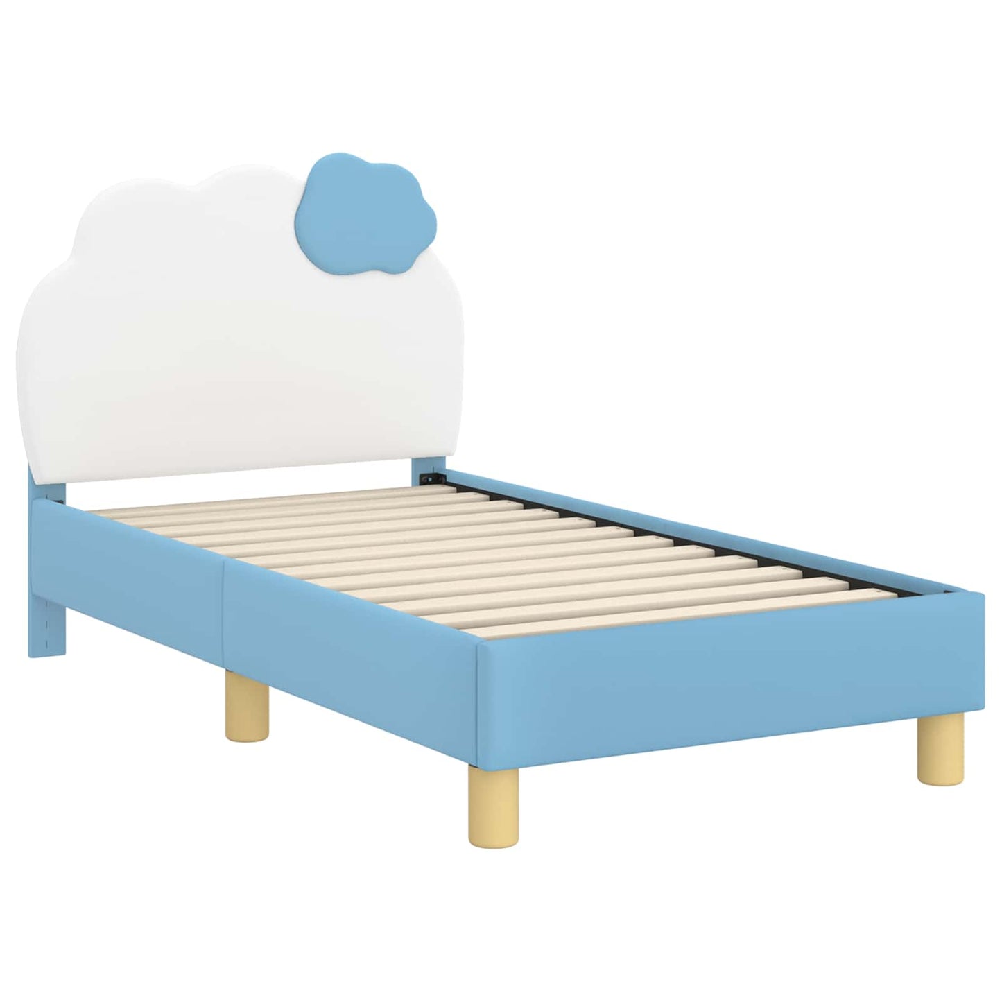 Peuterbedframe met hoofdbord Blauw 70 x 140 cm PU is nu te koop bij PeponiXL, paradijselijk wonen!