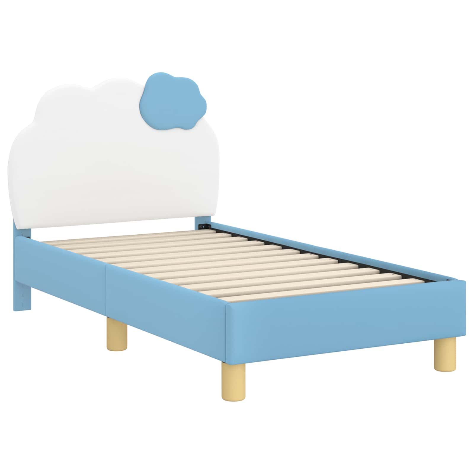 Peuterbedframe met hoofdbord Blauw 70 x 140 cm PU is nu te koop bij PeponiXL, paradijselijk wonen!