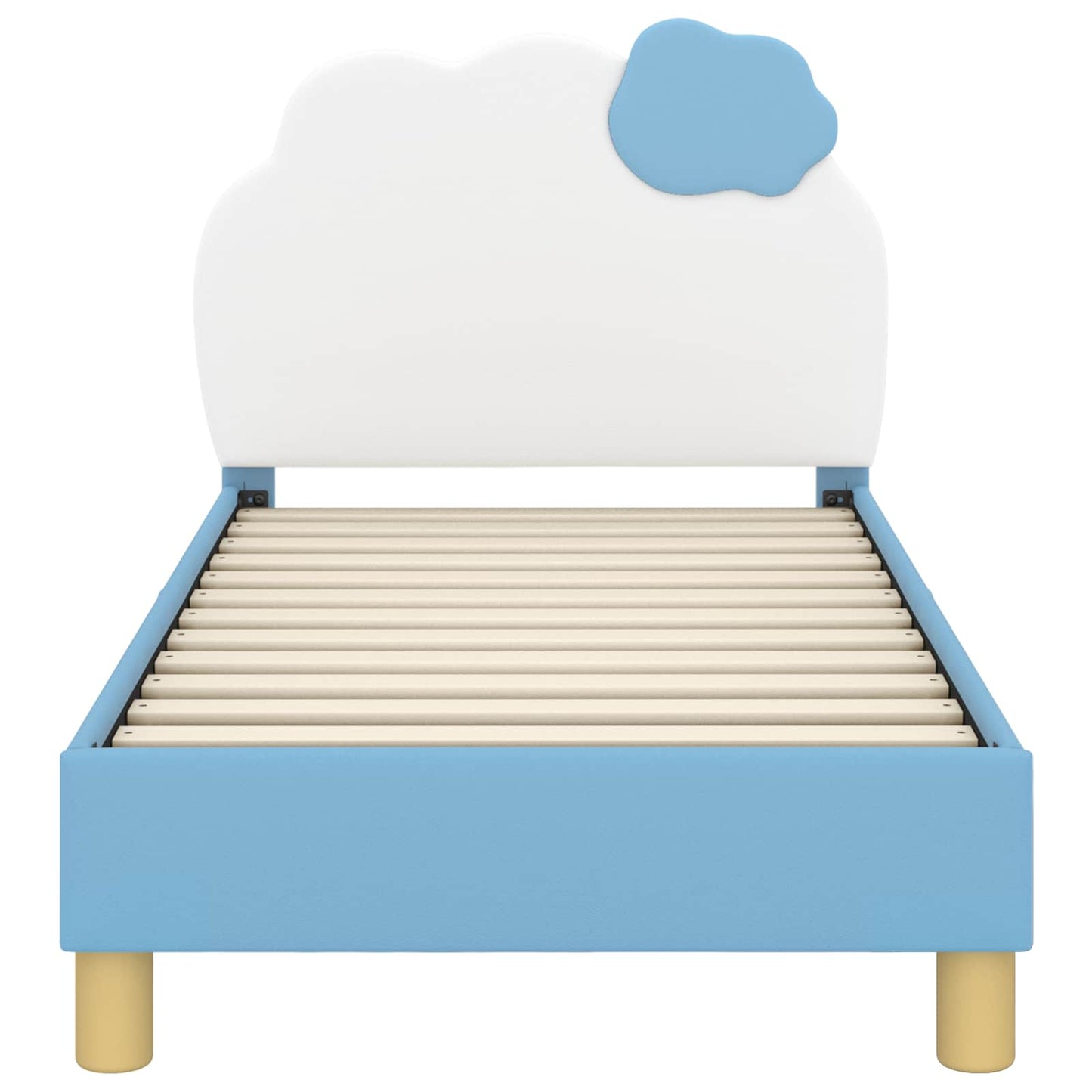 Peuterbedframe met hoofdbord Blauw 70 x 140 cm PU is nu te koop bij PeponiXL, paradijselijk wonen!