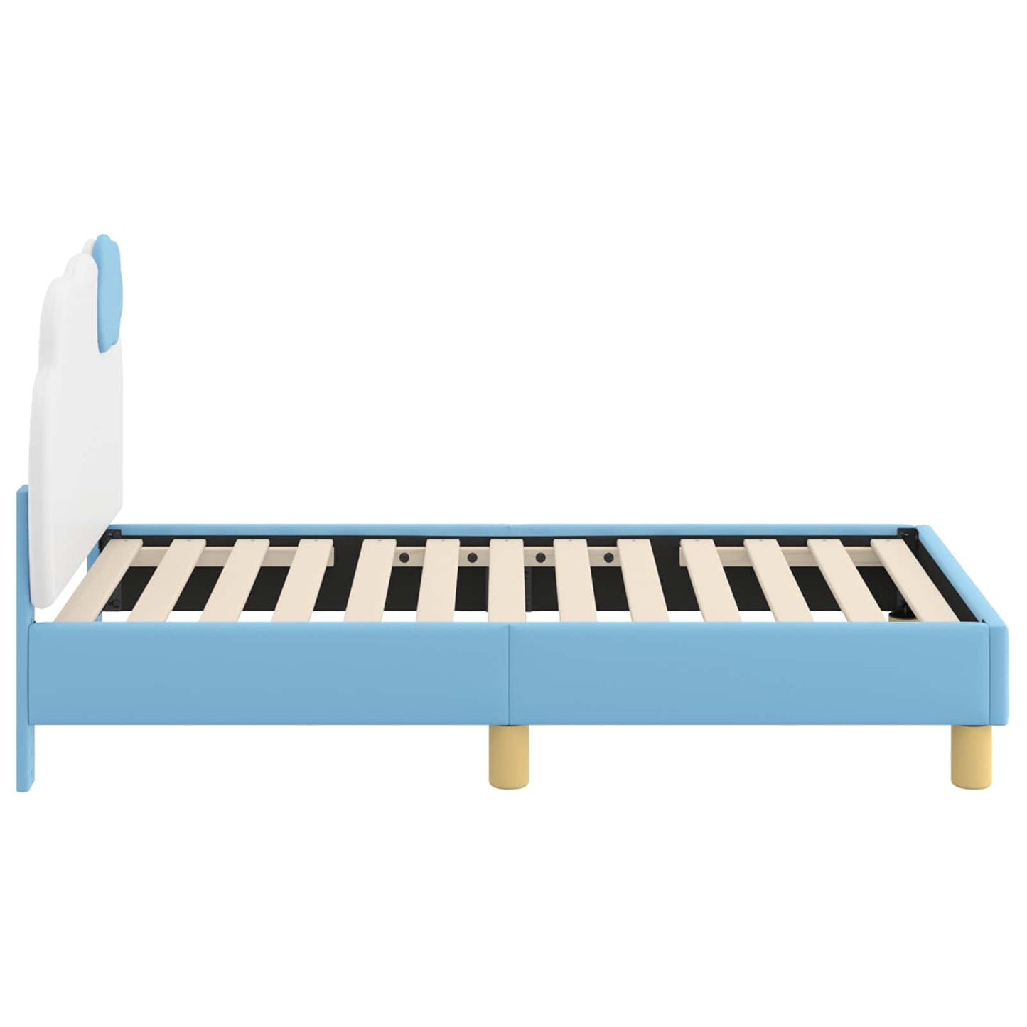 Peuterbedframe met hoofdbord Blauw 70 x 140 cm PU is nu te koop bij PeponiXL, paradijselijk wonen!