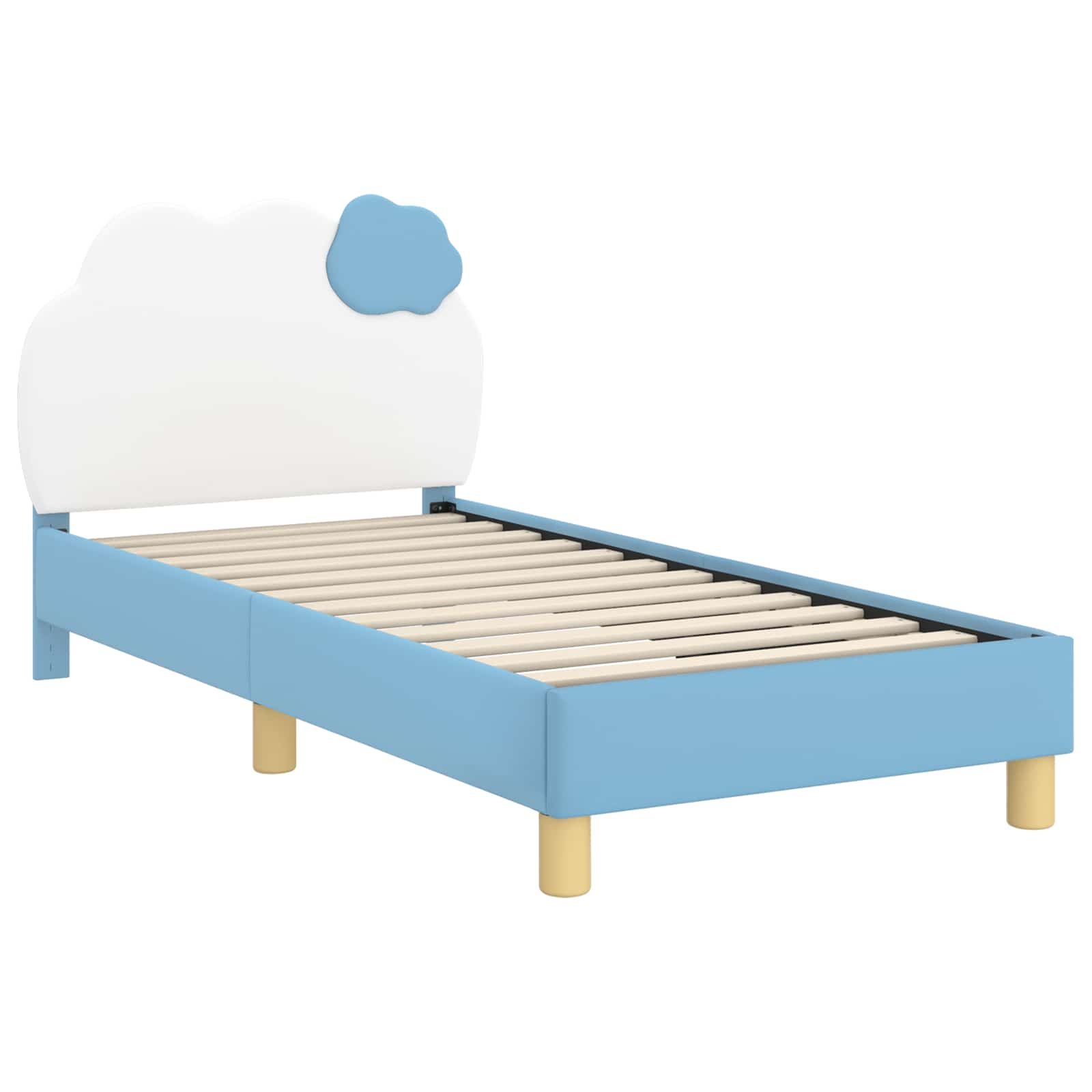 Bedframe voor kinderen met hoofdbord Blauw 80 x 160 cm PU is nu te koop bij PeponiXL, paradijselijk wonen!