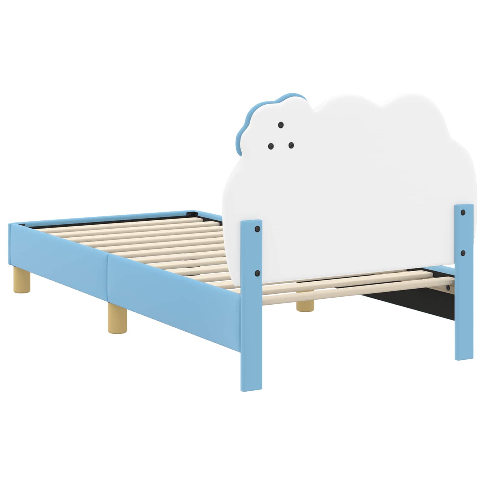 Bedframe voor kinderen met hoofdbord Blauw 80 x 160 cm PU is nu te koop bij PeponiXL, paradijselijk wonen!