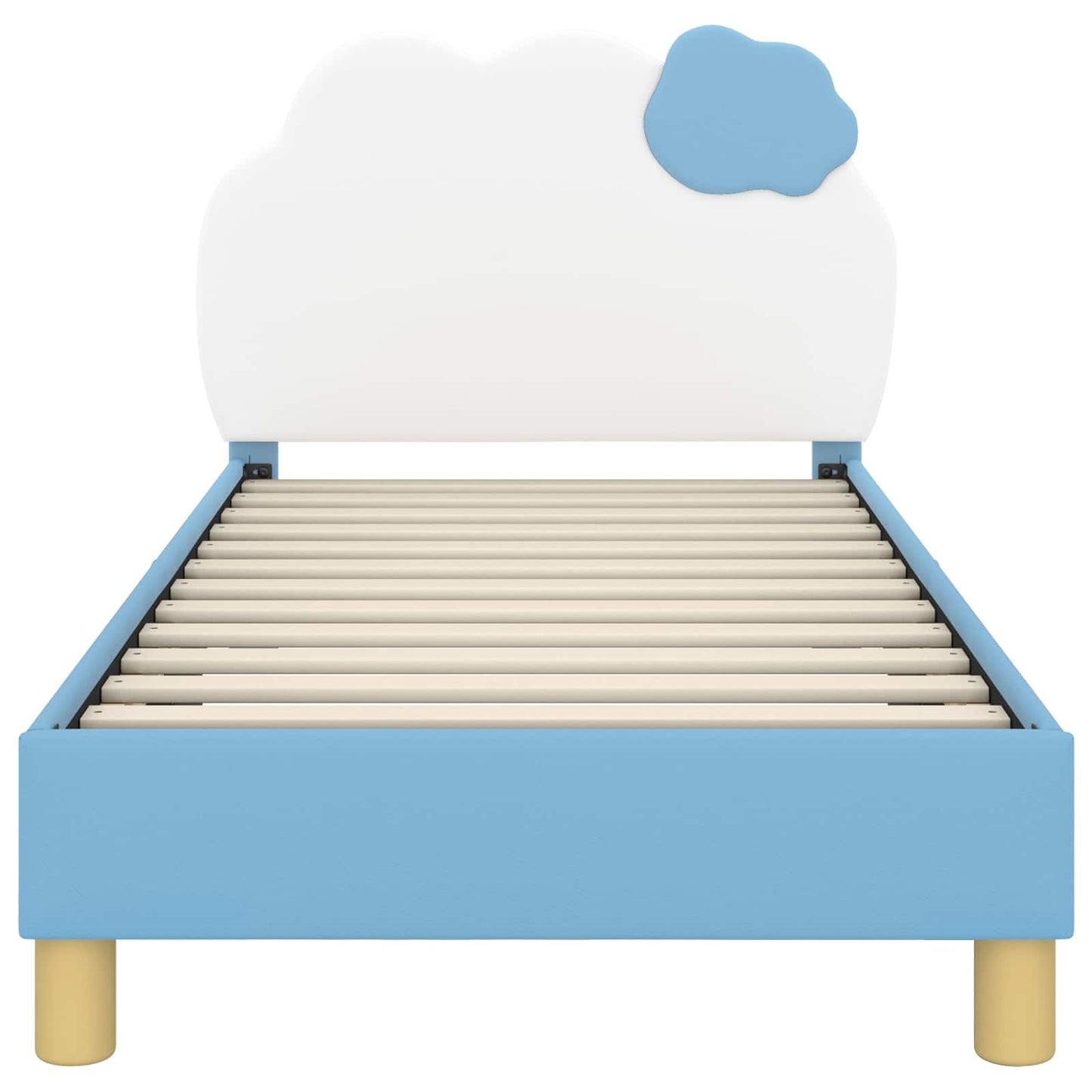 Bedframe voor kinderen met hoofdbord Blauw 80 x 160 cm PU is nu te koop bij PeponiXL, paradijselijk wonen!