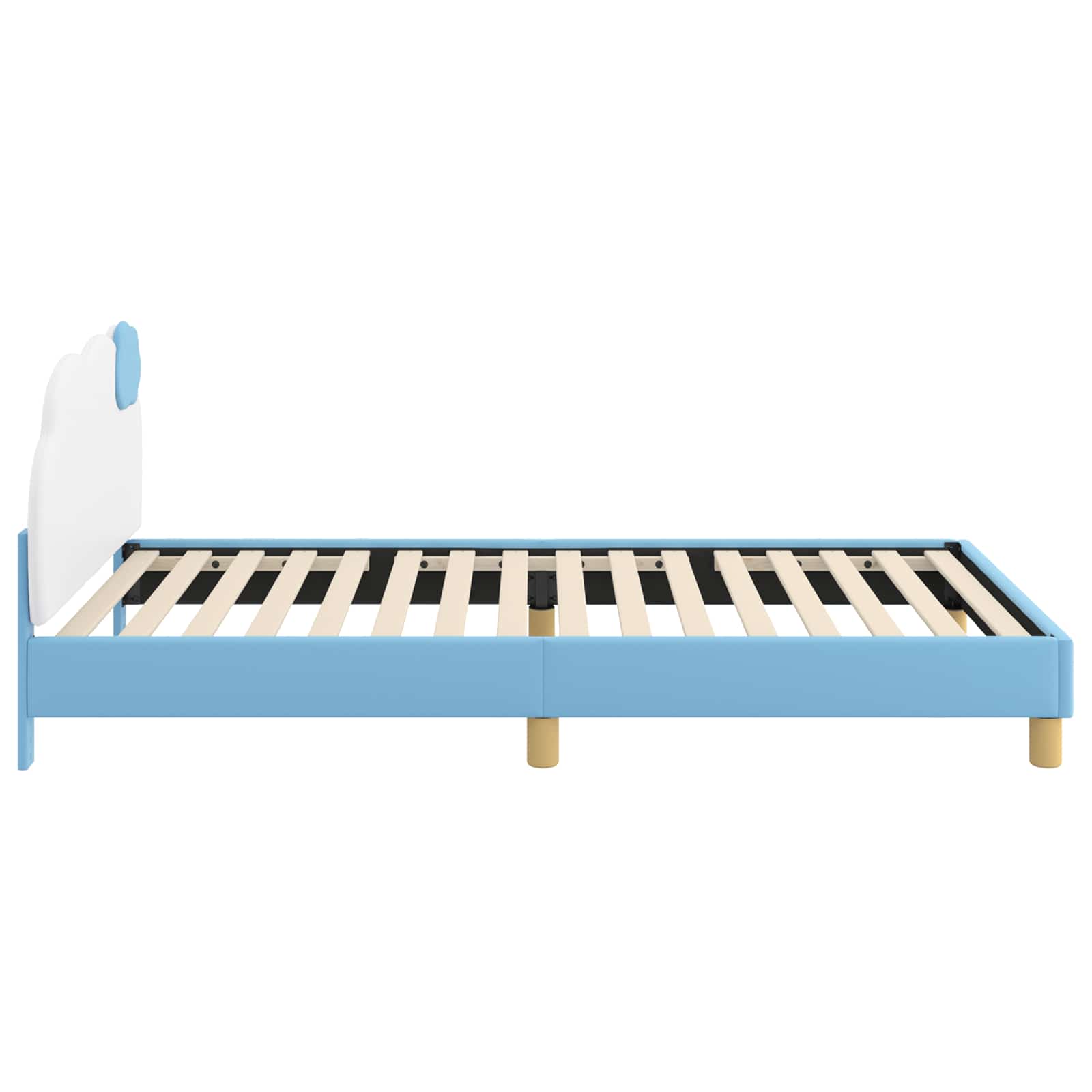 Bedframe voor kinderen met hoofdbord Blauw 90 x 190 cm PU is nu te koop bij PeponiXL, paradijselijk wonen!