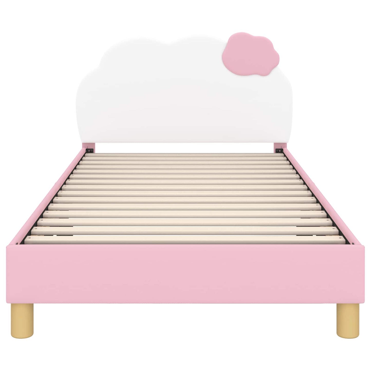 Bedframe voor kinderen met hoofdbord Roze 90 x 200 cm PU is nu te koop bij PeponiXL, paradijselijk wonen!