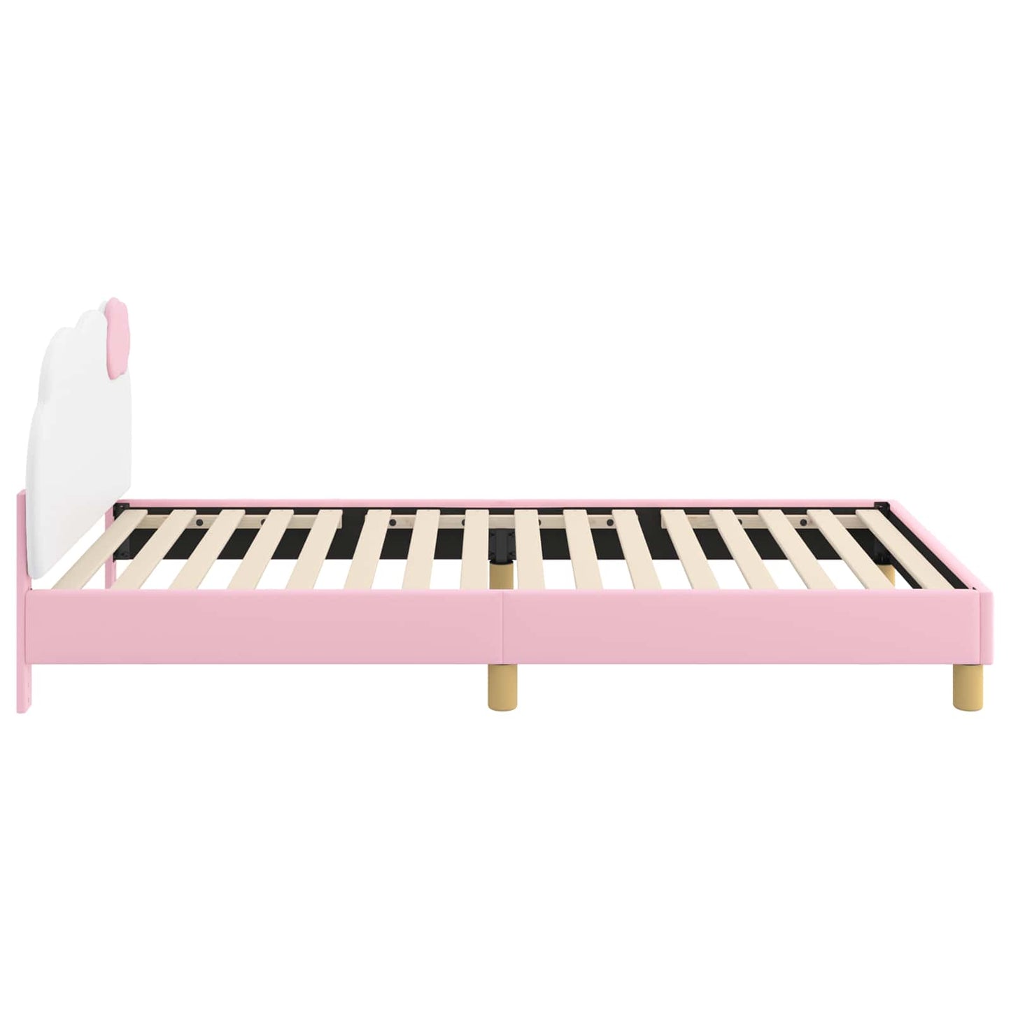 Bedframe voor kinderen met hoofdbord Roze 90 x 200 cm PU is nu te koop bij PeponiXL, paradijselijk wonen!