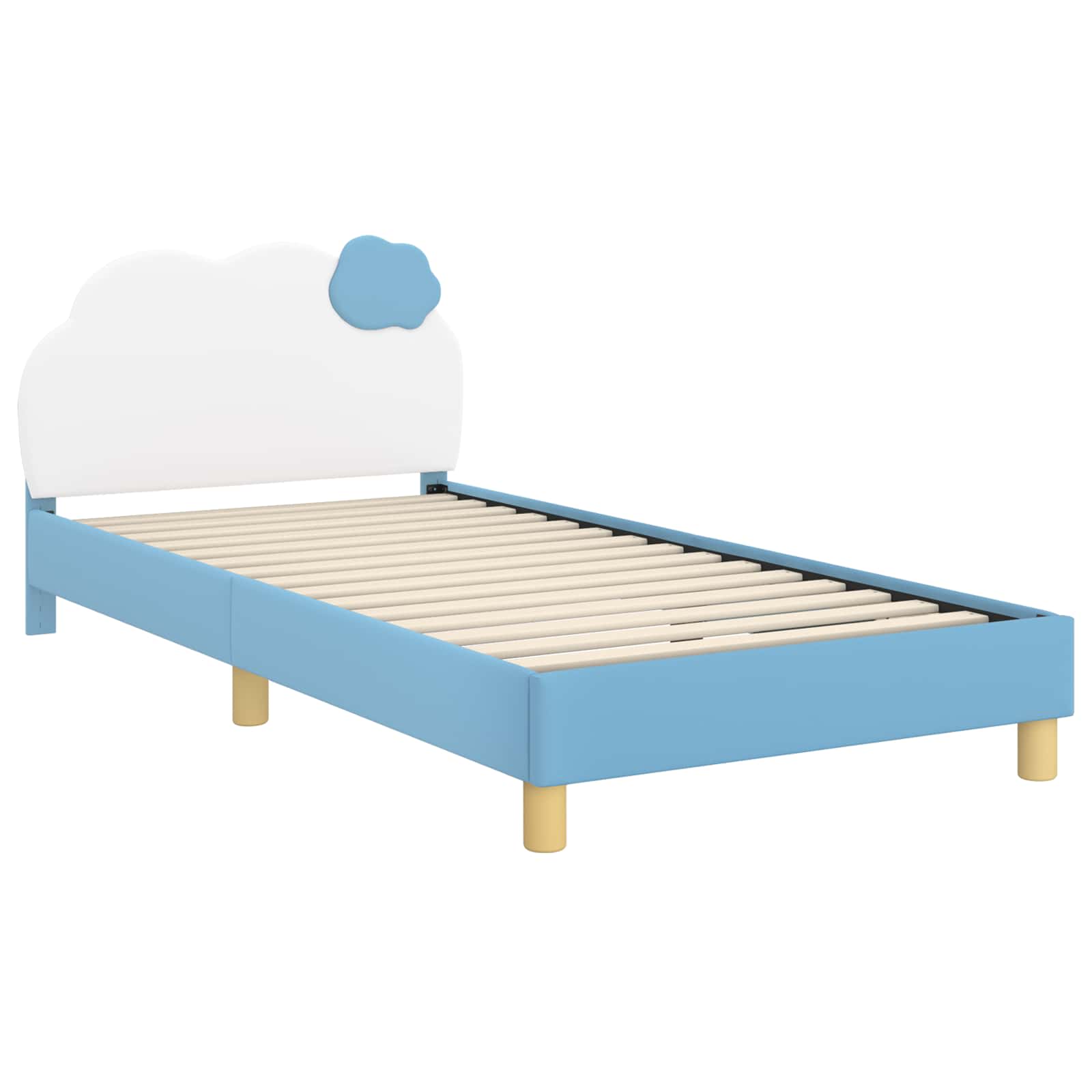 Bedframe voor kinderen met hoofdbord Blauw 90 x 200 cm PU is nu te koop bij PeponiXL, paradijselijk wonen!