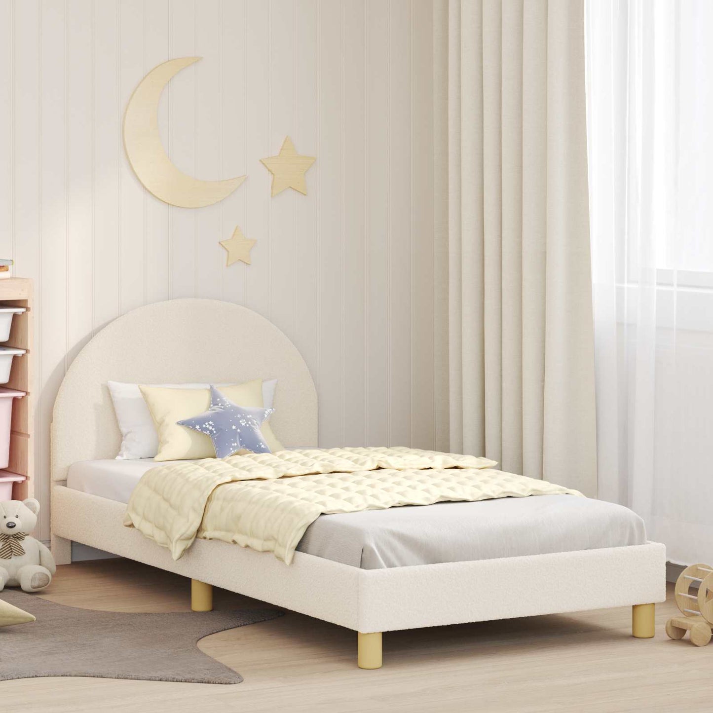 Bedframe voor kinderen met hoofdbord Crème 80 x 200 cm is nu te koop bij PeponiXL, paradijselijk wonen!