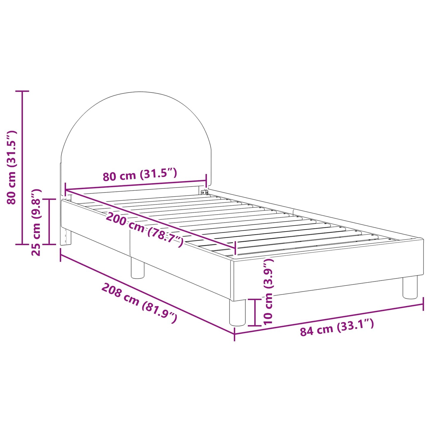 Bedframe voor kinderen met hoofdbord Crème 80 x 200 cm is nu te koop bij PeponiXL, paradijselijk wonen!