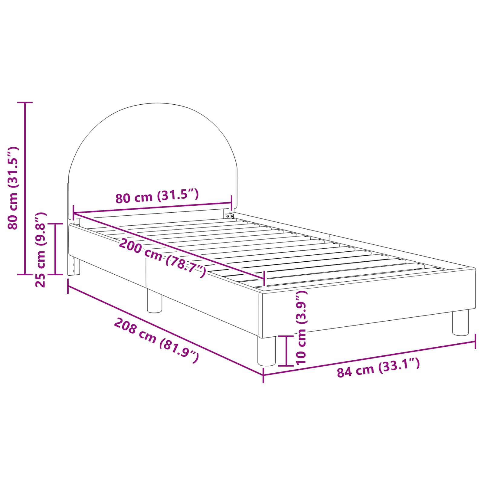Bedframe voor kinderen met hoofdbord Crème 80 x 200 cm is nu te koop bij PeponiXL, paradijselijk wonen!