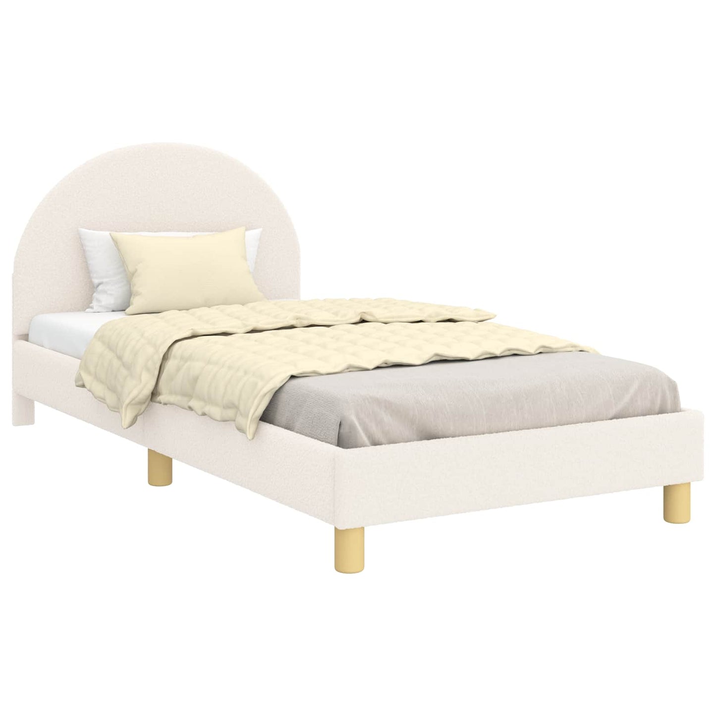 Bedframe voor kinderen met hoofdbord Crème 90 x 190 cm is nu te koop bij PeponiXL, paradijselijk wonen!