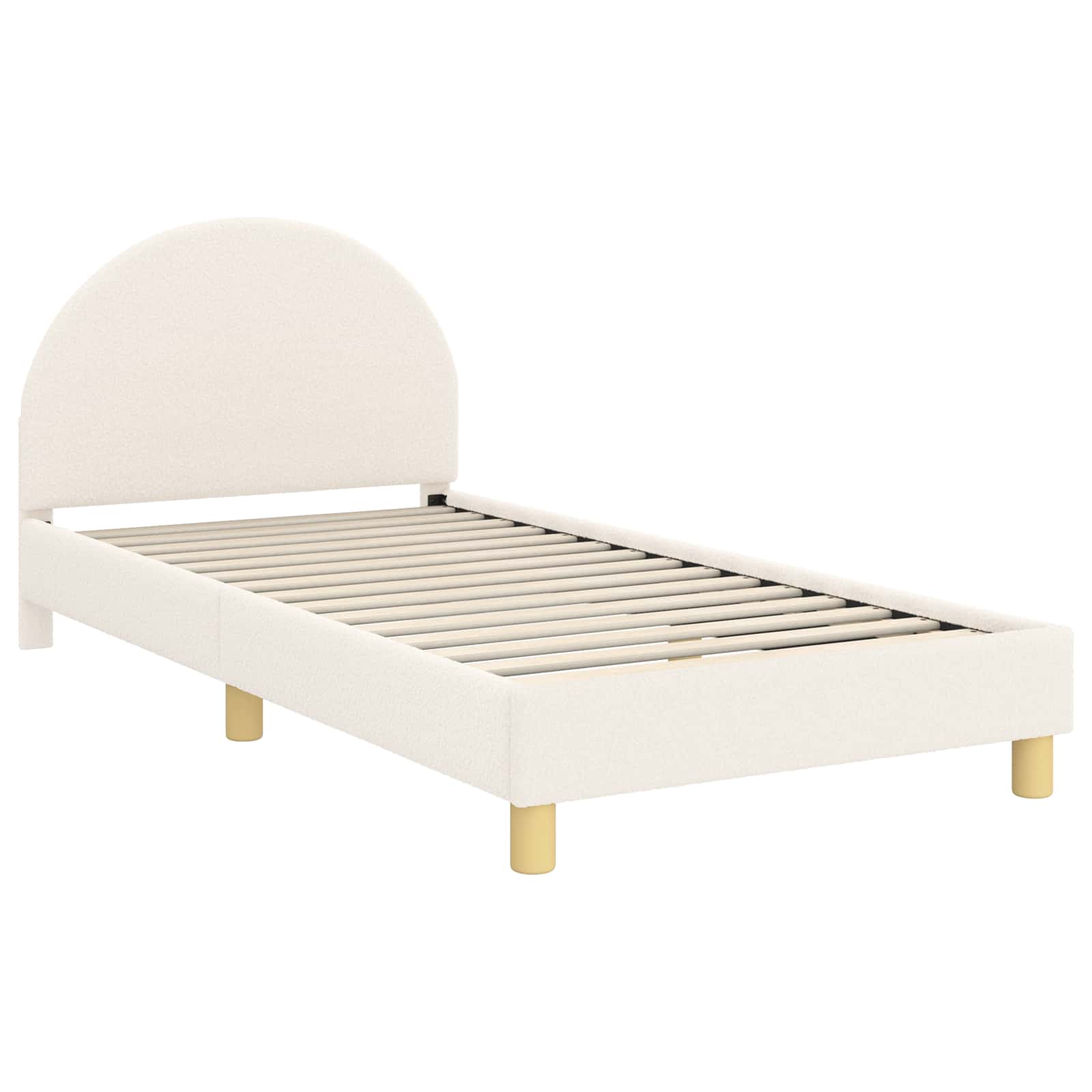 Bedframe voor kinderen met hoofdbord Crème 90 x 190 cm is nu te koop bij PeponiXL, paradijselijk wonen!