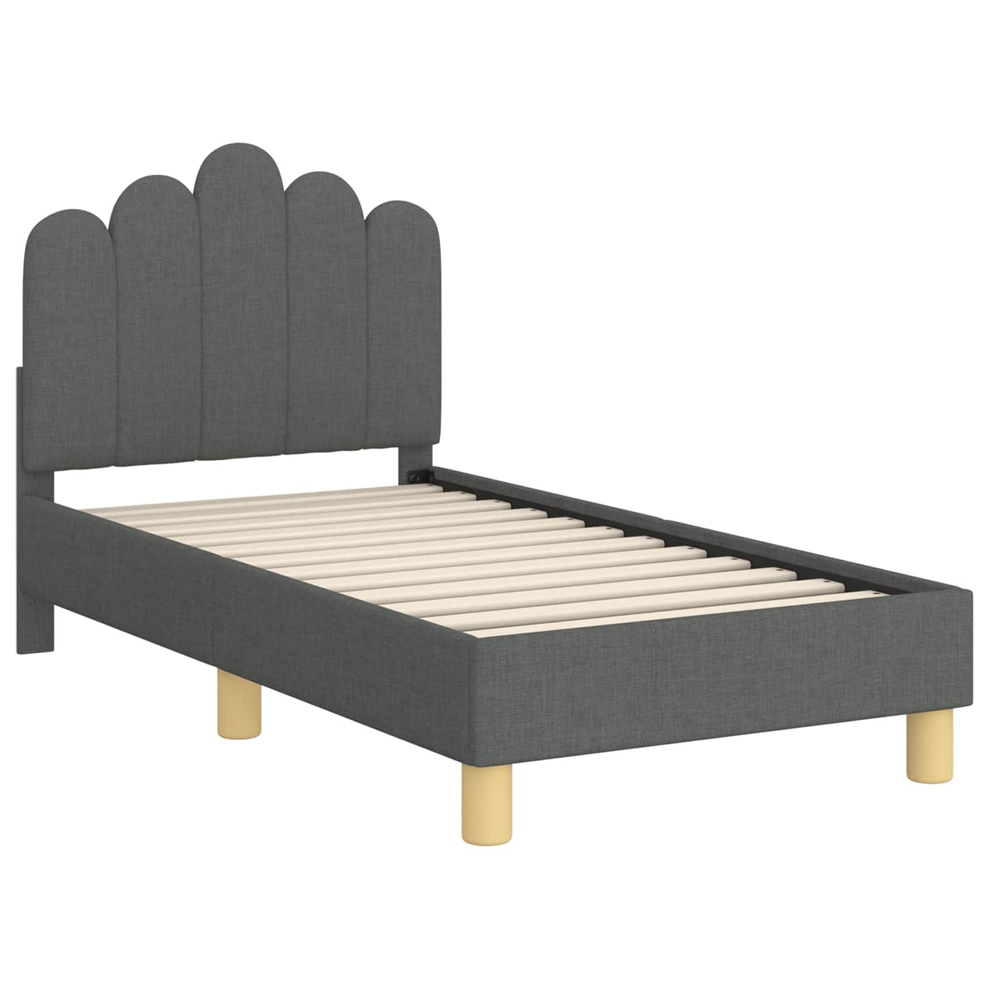 Peuterbedframe met hoofdbord Donkergrijs 70 x 140 cm Stof is nu te koop bij PeponiXL, paradijselijk wonen!