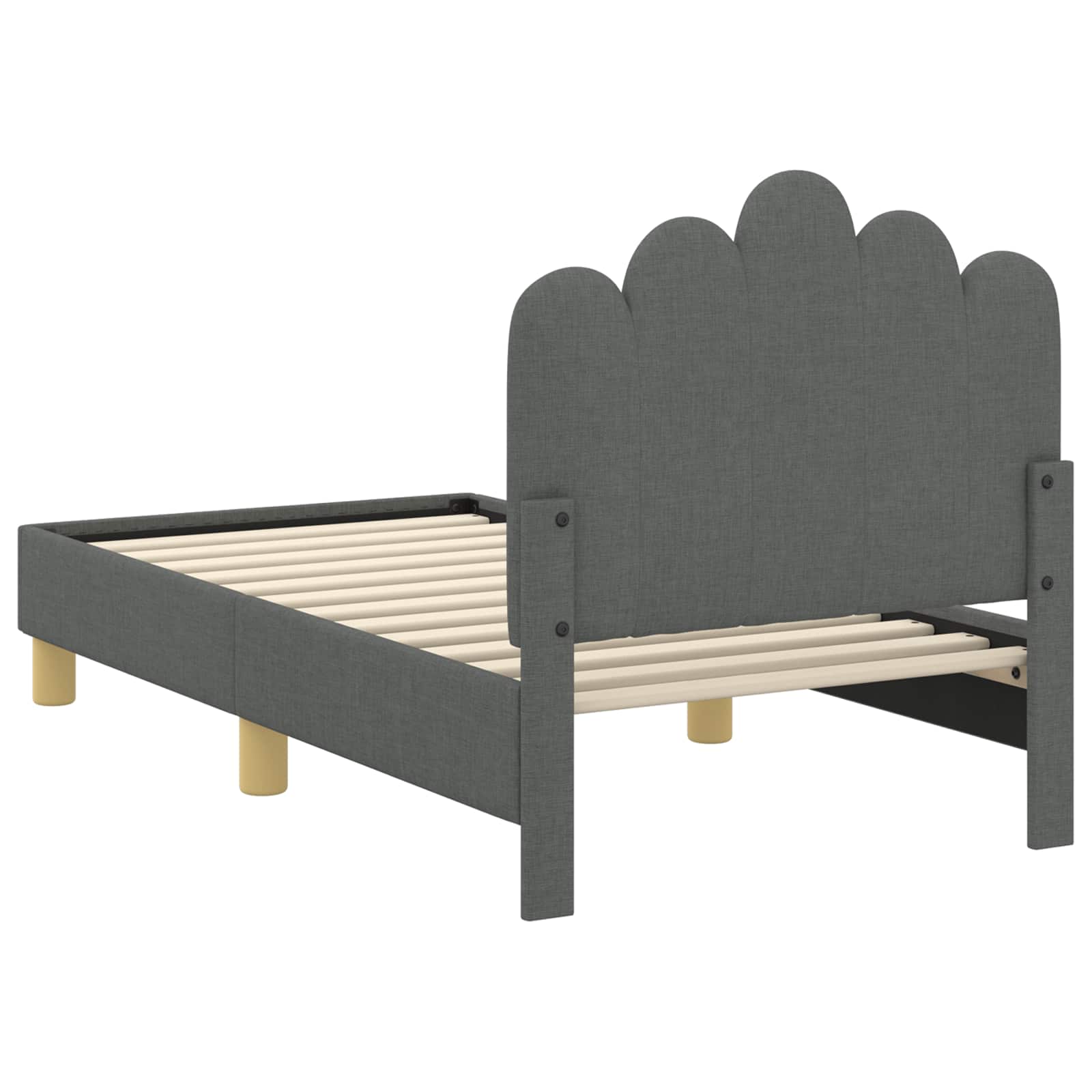 Peuterbedframe met hoofdbord Donkergrijs 70 x 140 cm Stof is nu te koop bij PeponiXL, paradijselijk wonen!