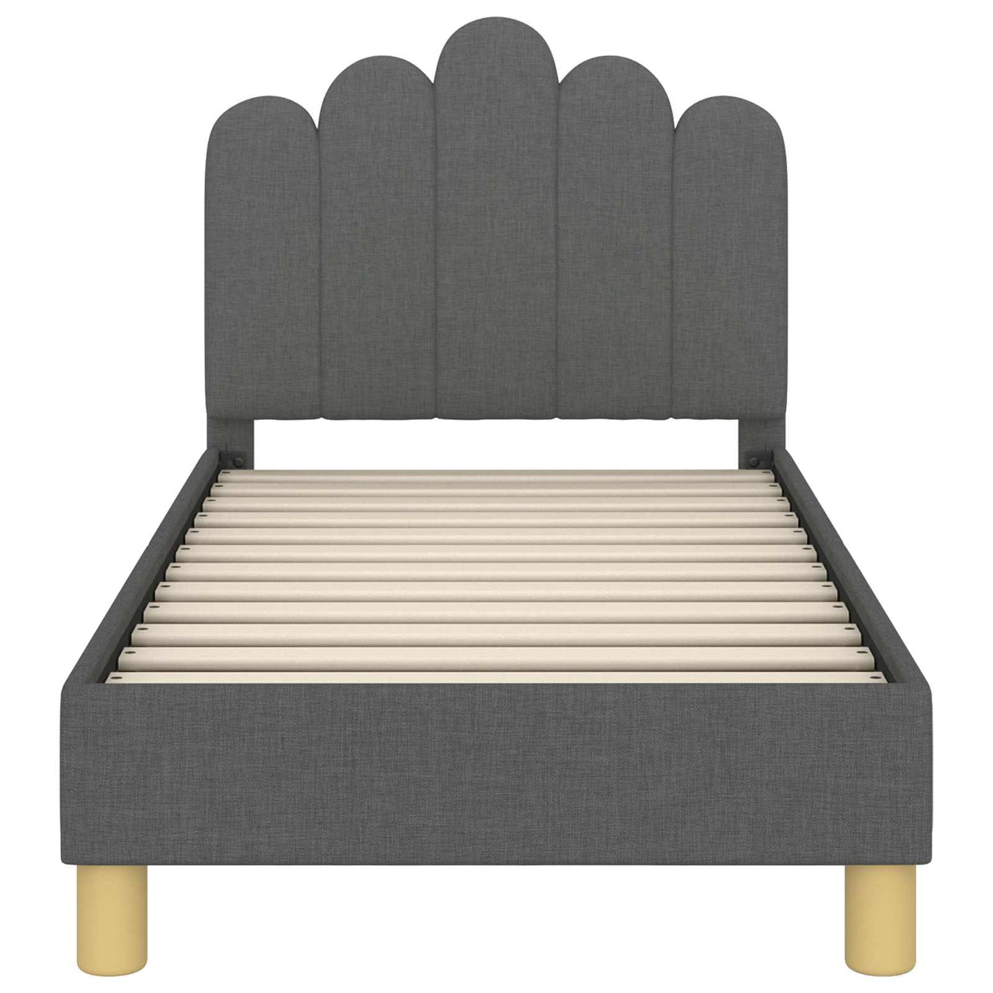 Peuterbedframe met hoofdbord Donkergrijs 70 x 140 cm Stof is nu te koop bij PeponiXL, paradijselijk wonen!