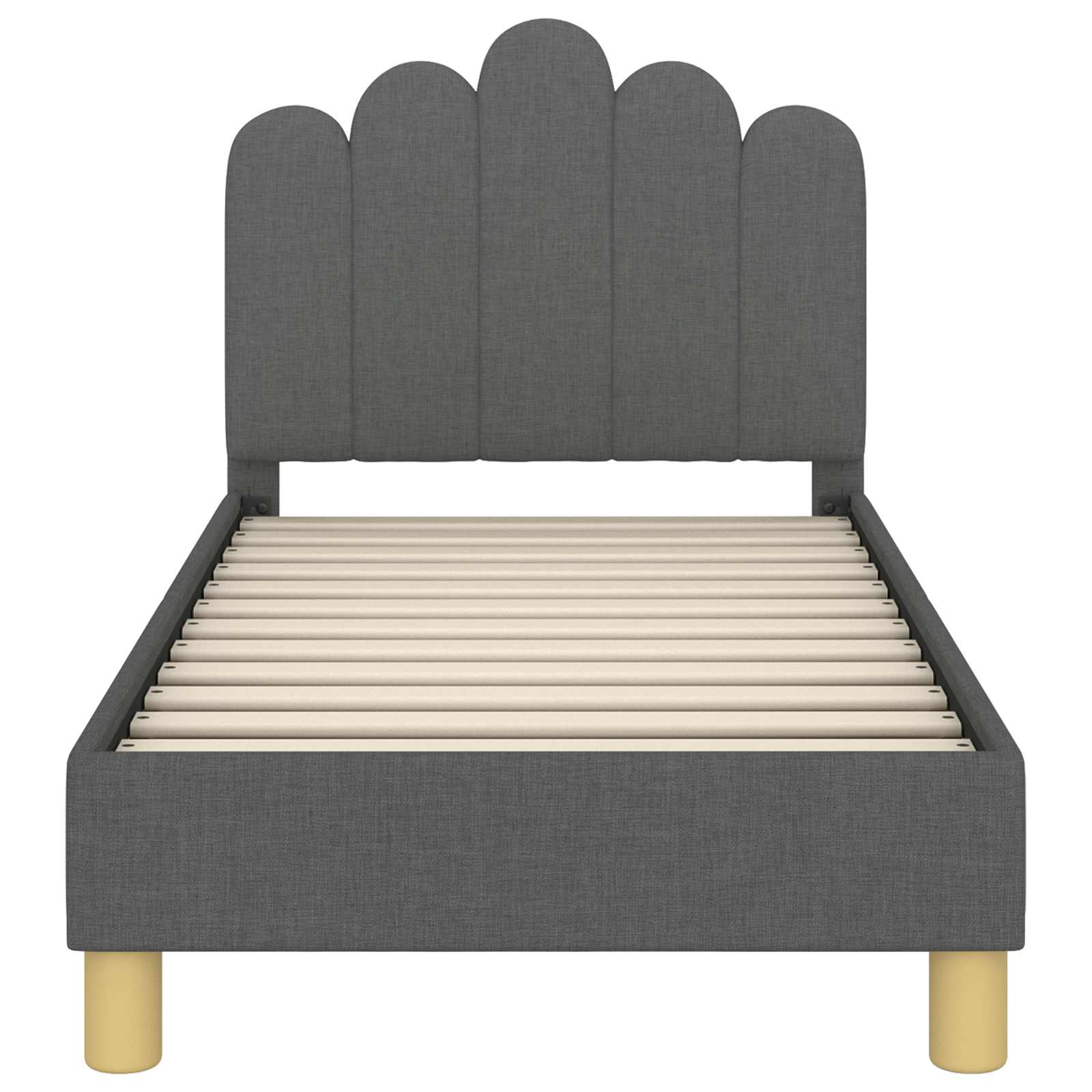 Peuterbedframe met hoofdbord Donkergrijs 70 x 140 cm Stof is nu te koop bij PeponiXL, paradijselijk wonen!