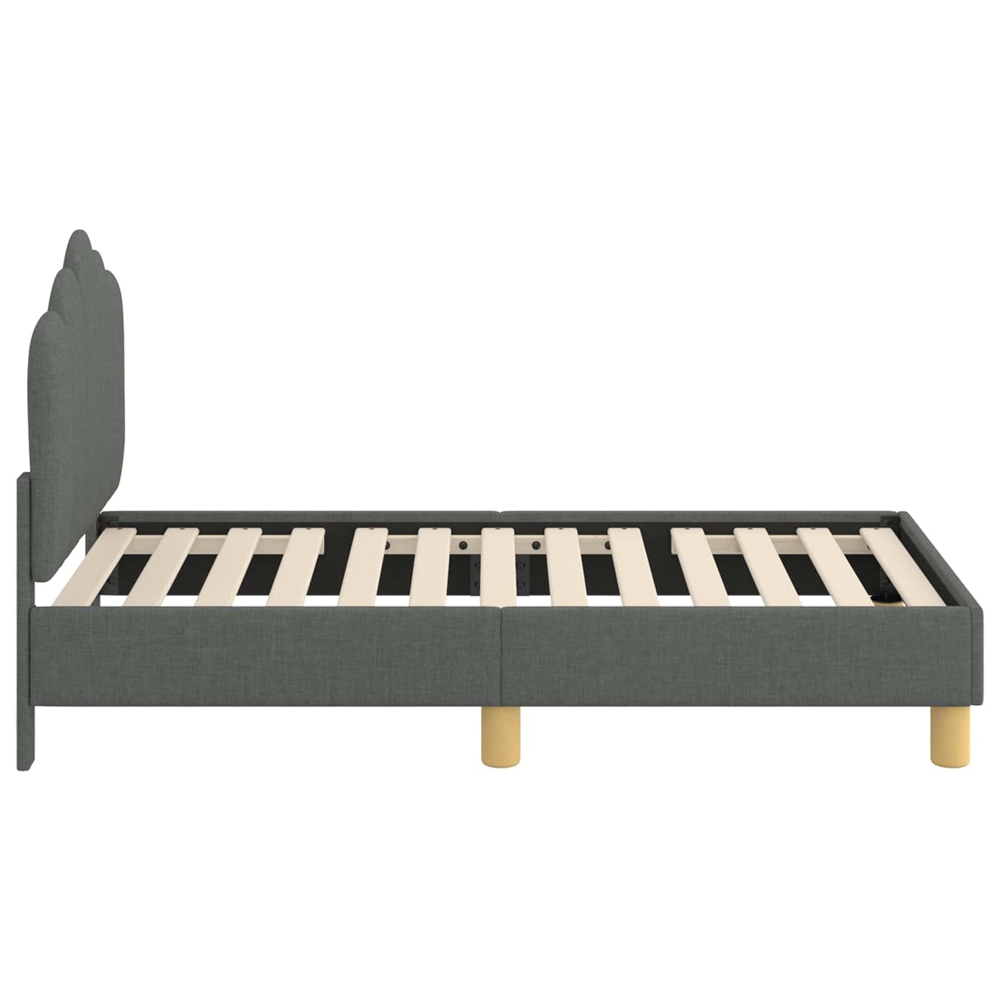 Peuterbedframe met hoofdbord Donkergrijs 70 x 140 cm Stof is nu te koop bij PeponiXL, paradijselijk wonen!