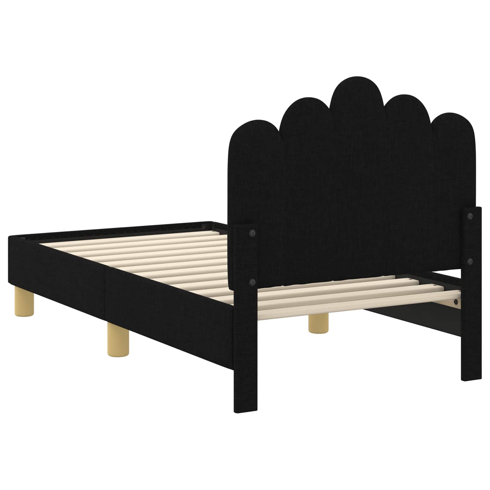 Peuterbedframe met hoofdbord Zwart 70 x 140 cm Stof is nu te koop bij PeponiXL, paradijselijk wonen!